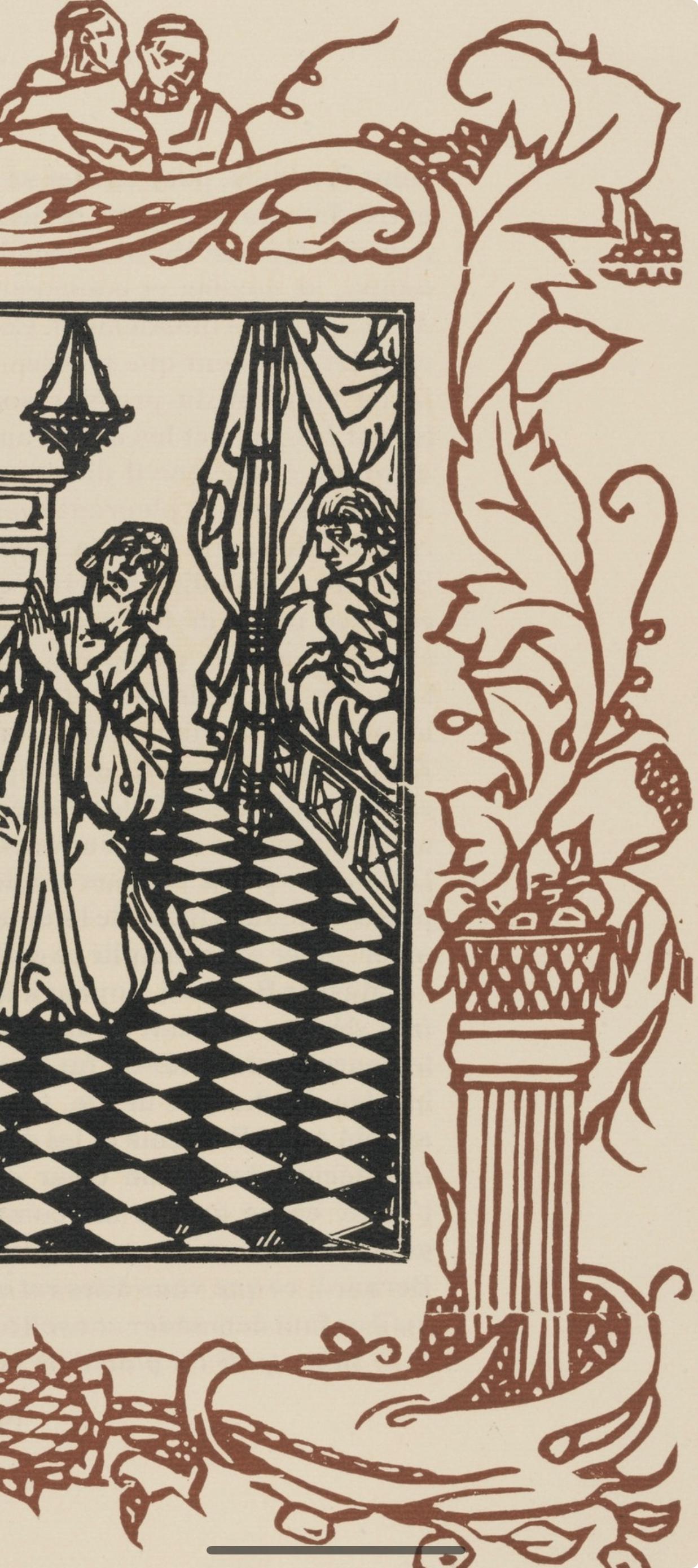 Émile Bernard, Composition (Morane, No. 100), Les Petites Fleurs de St. Françoise, Limited Edition Woodcut