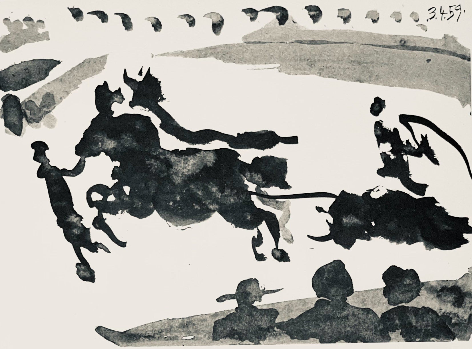 Pablo Picasso, Composition (Bloch 1276; Czwiklitzer 23), Toros y Toreros, Limited Edition Lithograph