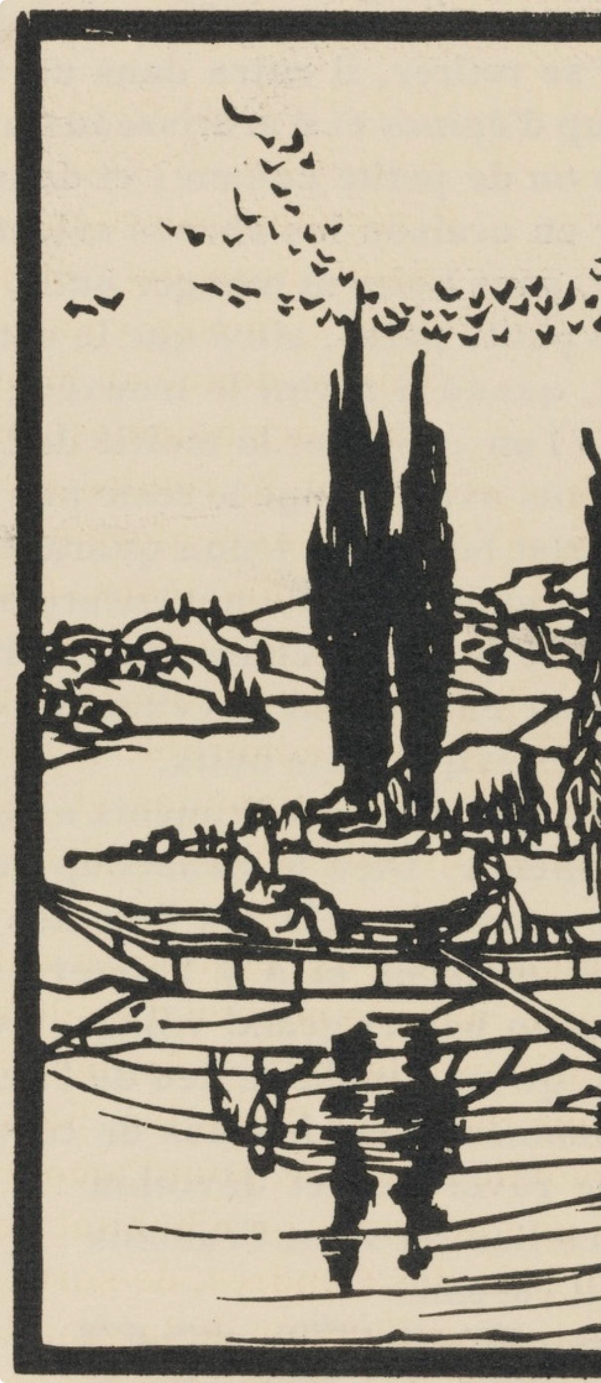 Émile Bernard, Composition (Morane, No. 100), Les Petites Fleurs de St. Françoise, Limited Edition Woodcut