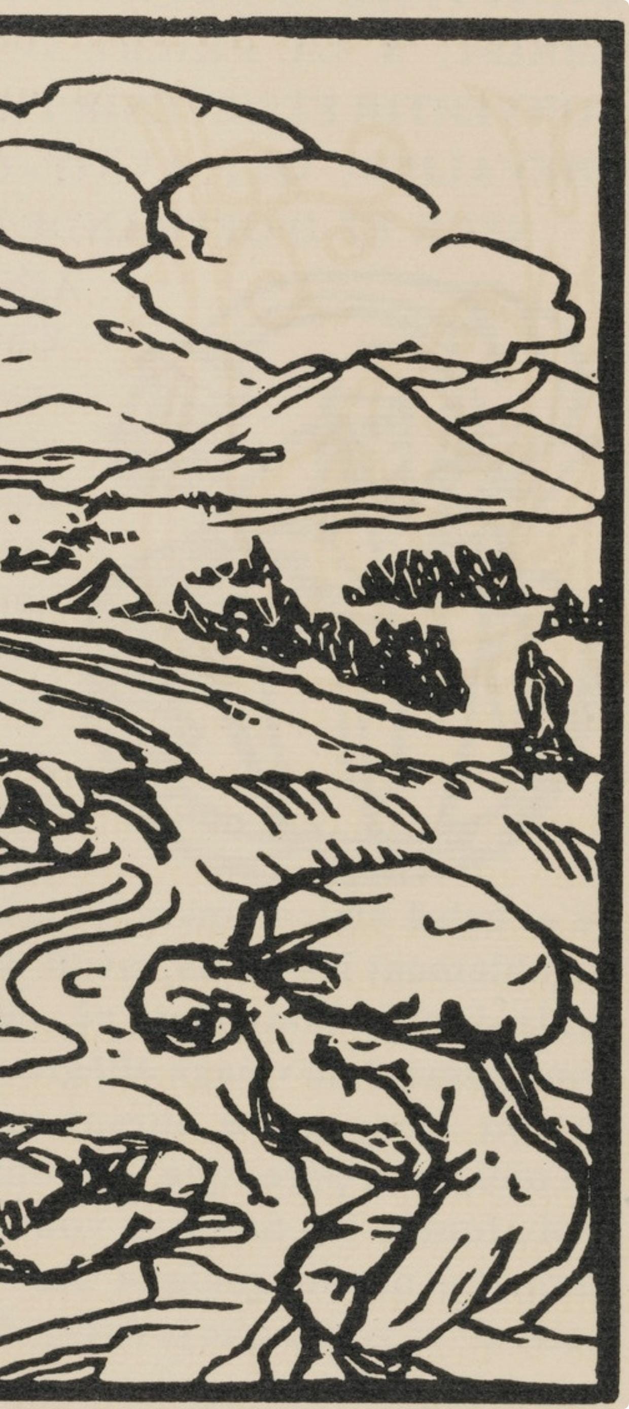 Émile Bernard, Composition (Morane, No. 100), Les Petites Fleurs de St. Françoise, Limited Edition Woodcut