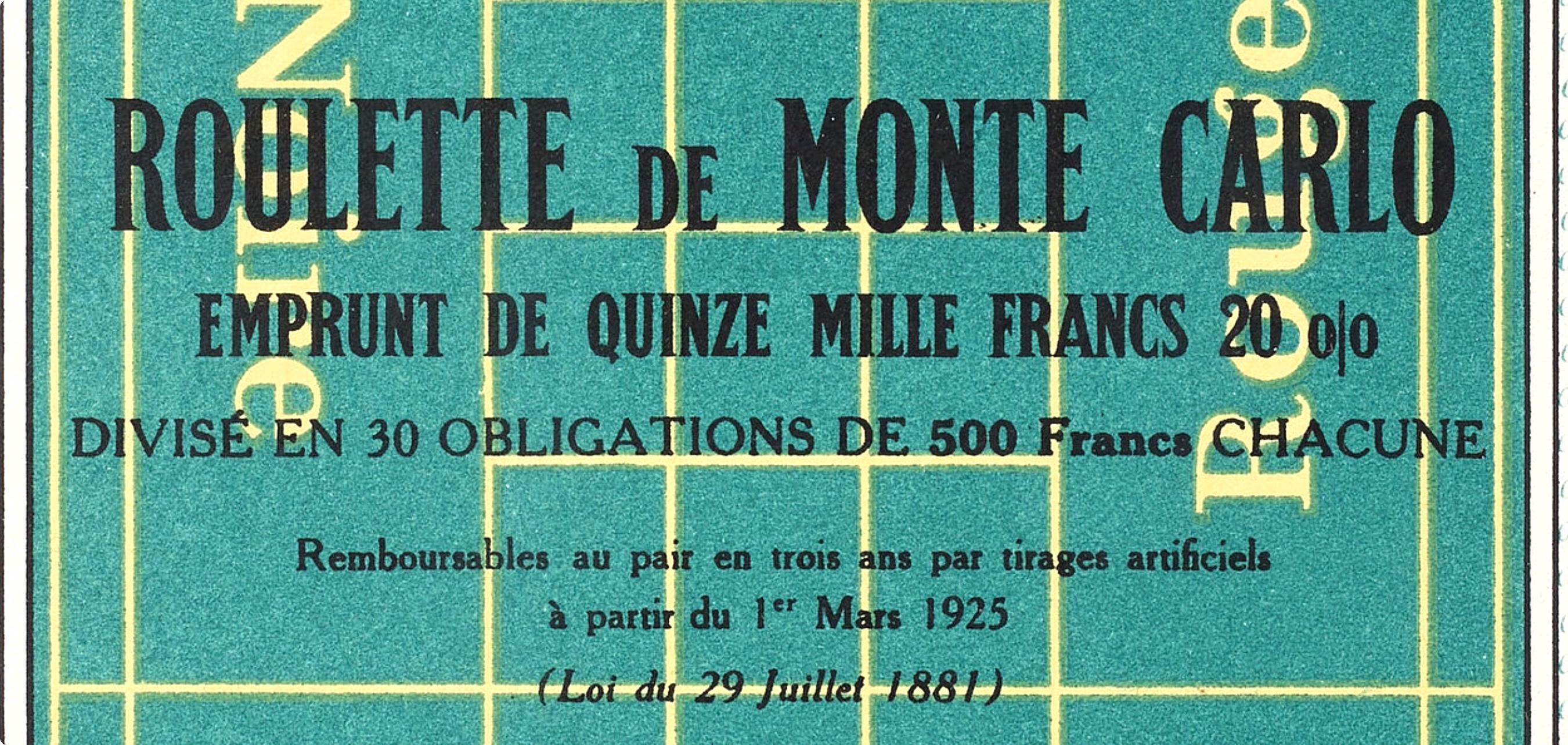Marcel Duchamp, Monte Carlo Bond (Schwarz 406b), XXe siècle, Limited Edition Lithograph