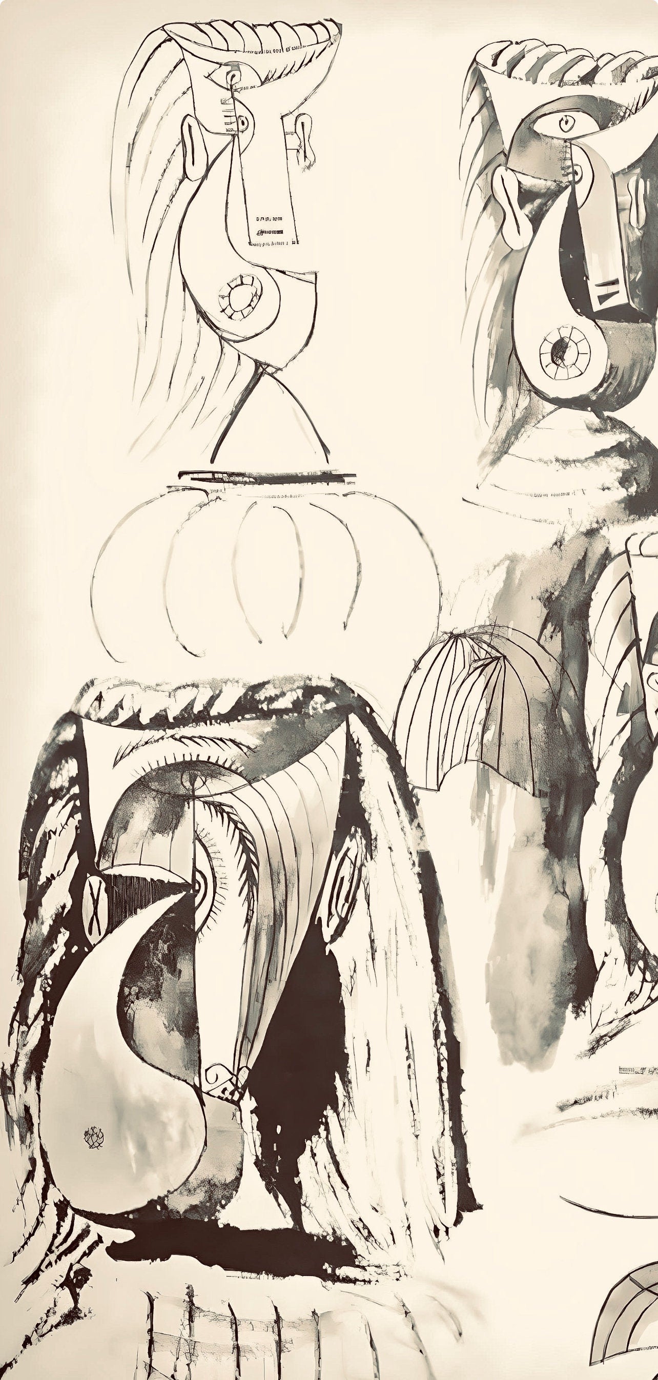 Pablo Picasso, Composition, Carnet de dessins de Picasso, Cahiers d’Art, Limited Edition Lithograph