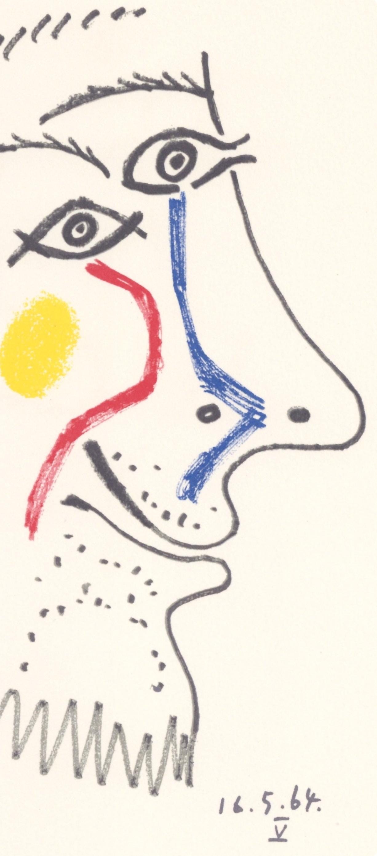 Pablo Picasso, Composition, Le Goût du Bonheur (Cramer 148; Bloch 2013), Limited Edition Mixed Media Lithograph