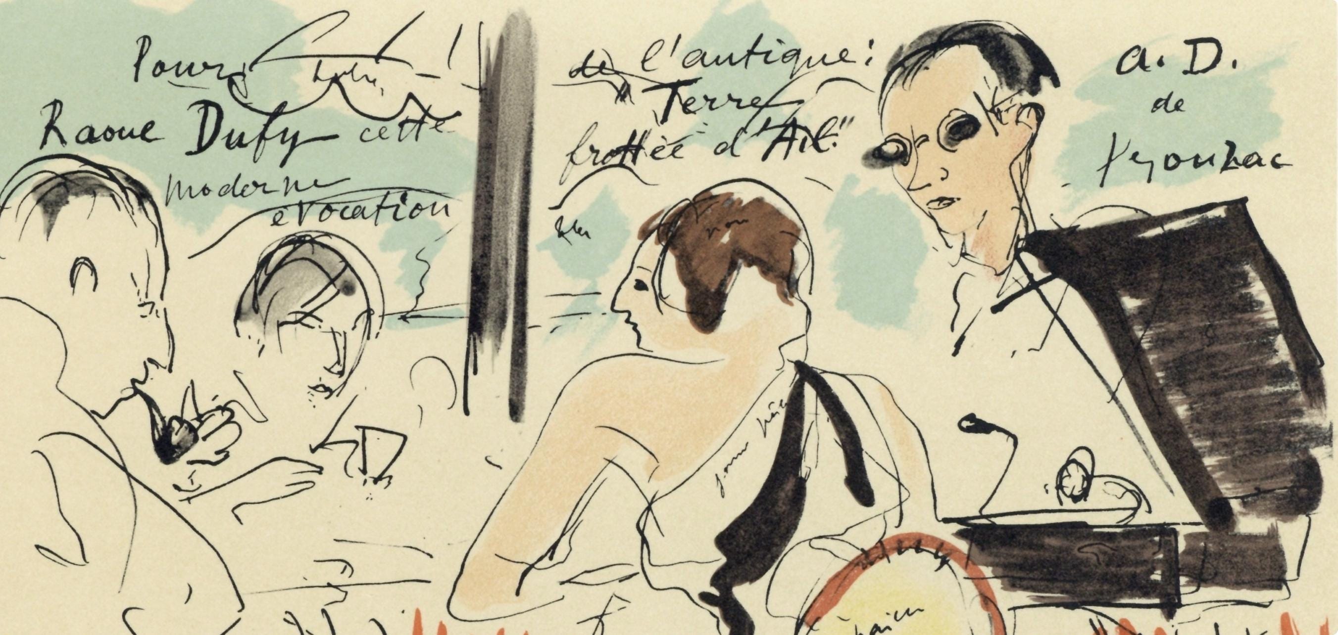 André Dunoyer de Segonzac, Composition, Lettre à mon peintre Raoul Dufy, Limited Edition Lithograph
