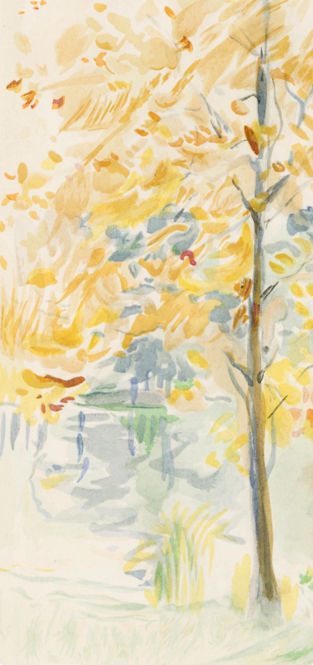 Berthe Morisot, Arbres roux, Berthe Morisot Seize Aquarelles, Limited Edition Lithograph