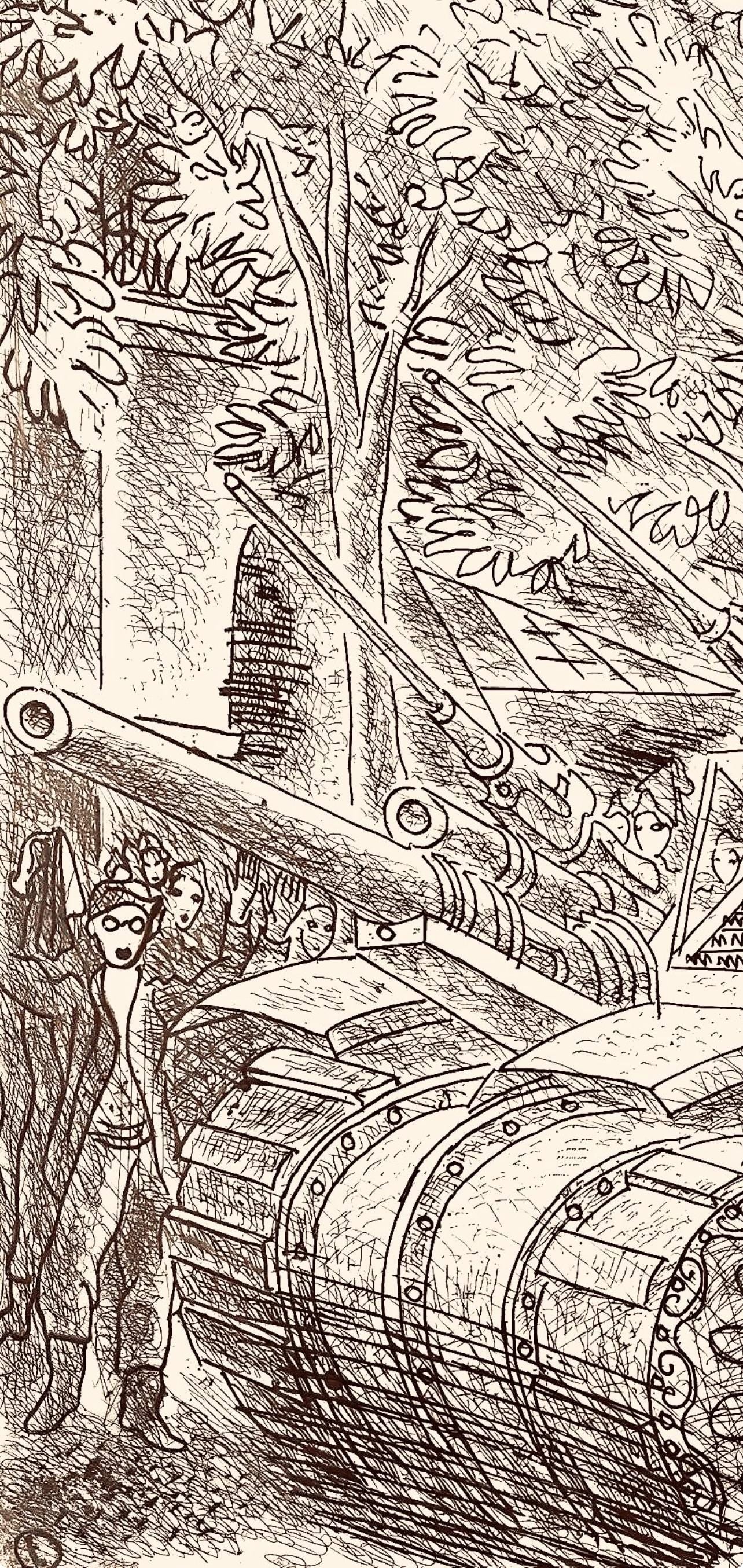 Louis Touchagues, Composition, Jours de gloire, Histoire de la libération de Paris, Limited Edition Etching