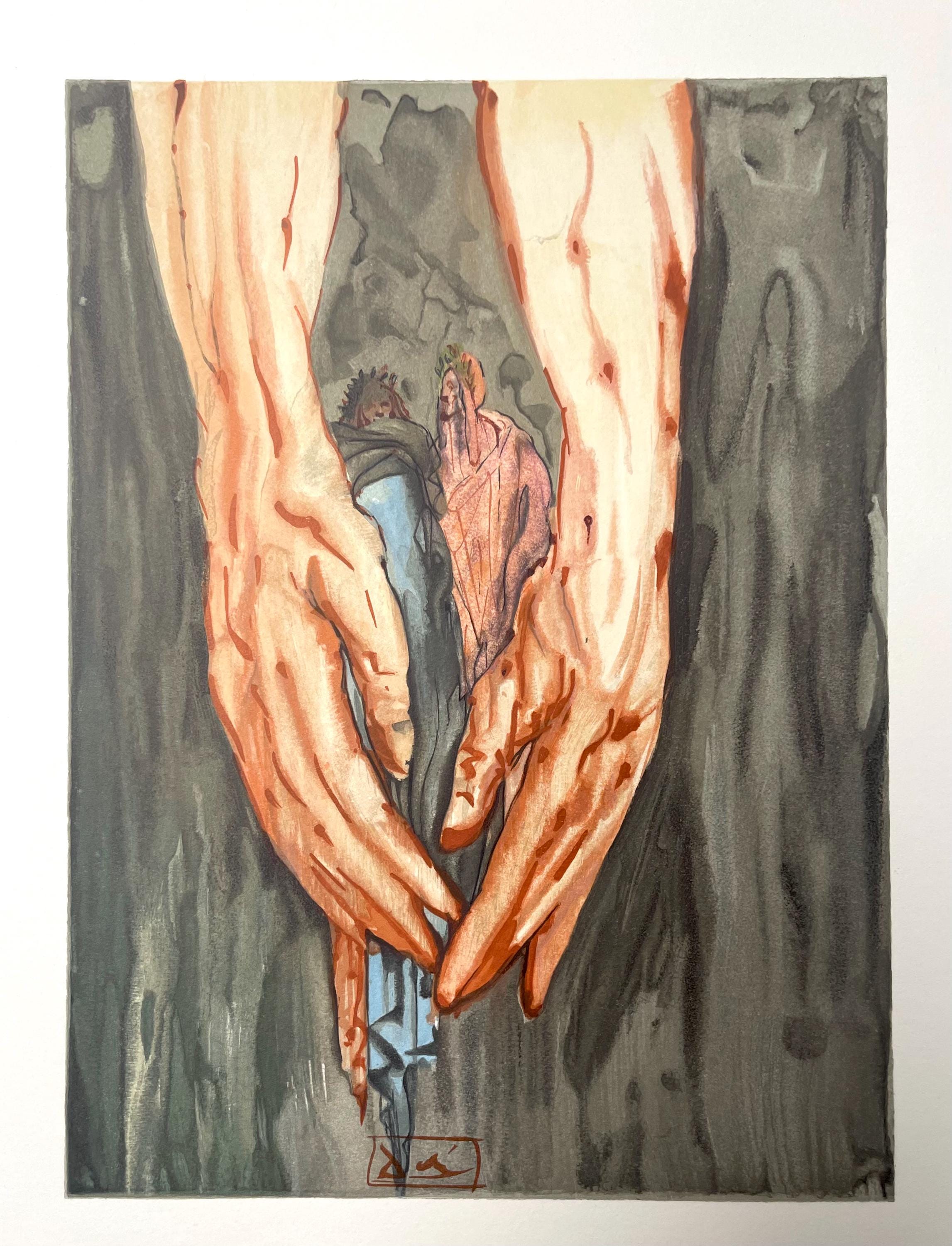 Salvador Dali, Hölle XVI (Field 189-200; Michler/Löpsinger 1039-1138), Die Göttliche Komödie, Signed, Limited Edition Woodcut