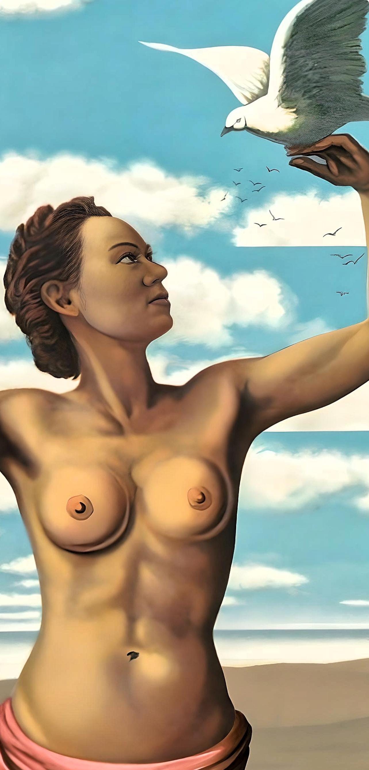 René Magritte, Une Jeune Femme Présente avec Grace, Les Enfants Trouvés de Magritte, Limited Edition Lithograph