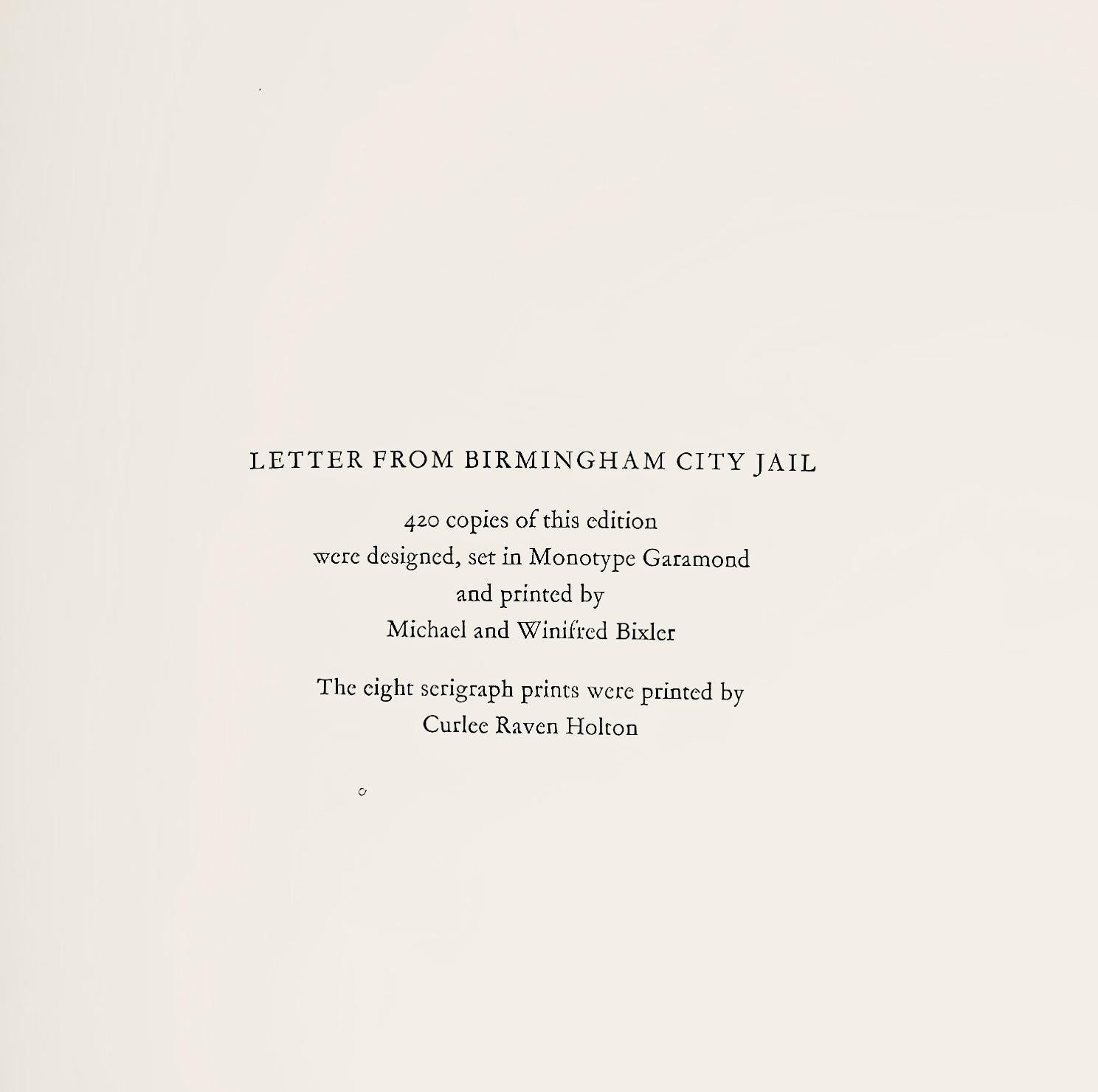 Faith Ringgold, A letter From Martin Luther King, Letter from Birmingham City Jail, Limited Edition Silkscreen