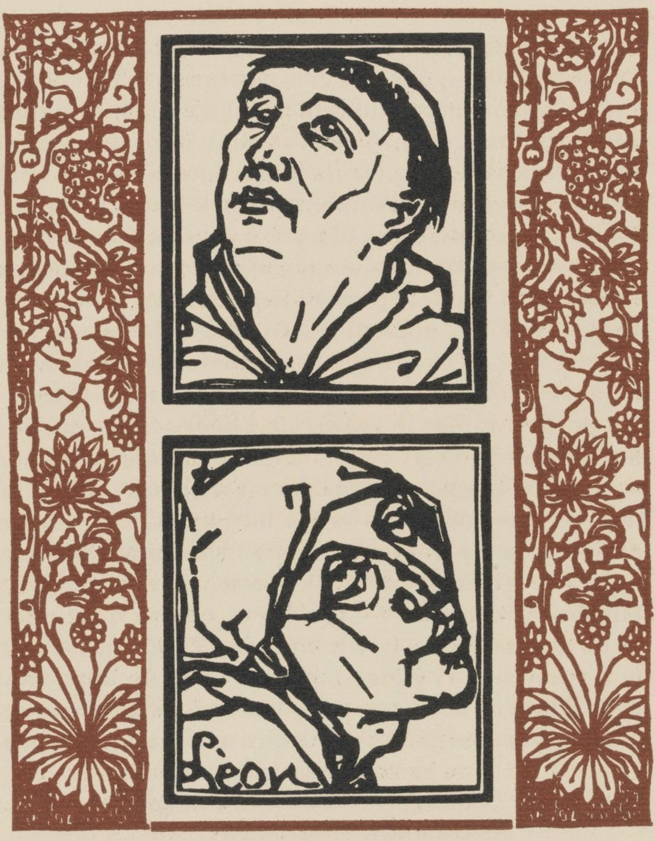 Émile Bernard, Composition (Morane, No. 100), Les Petites Fleurs de St. Françoise, Limited Edition Woodcut