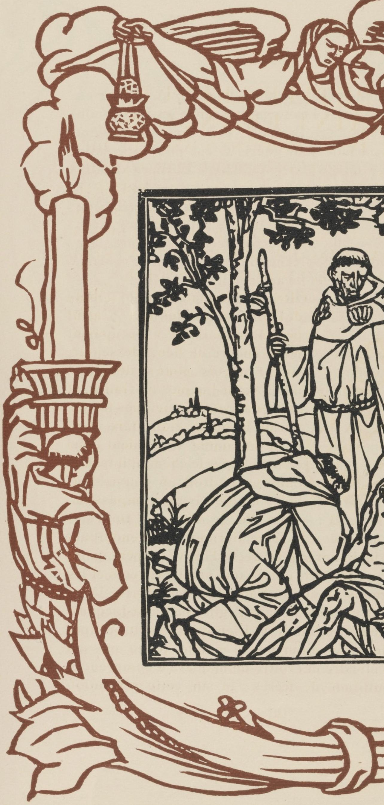Émile Bernard, Composition (Morane, No. 100), Les Petites Fleurs de St. Françoise, Limited Edition Woodcut