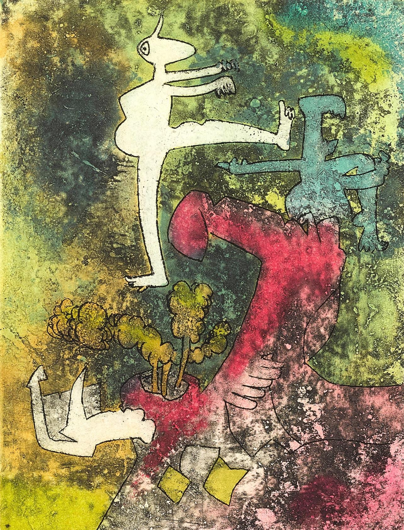 Roberto Matta, Composition (Sabatier 393), Centre Noeuds, Limited Edition Etching