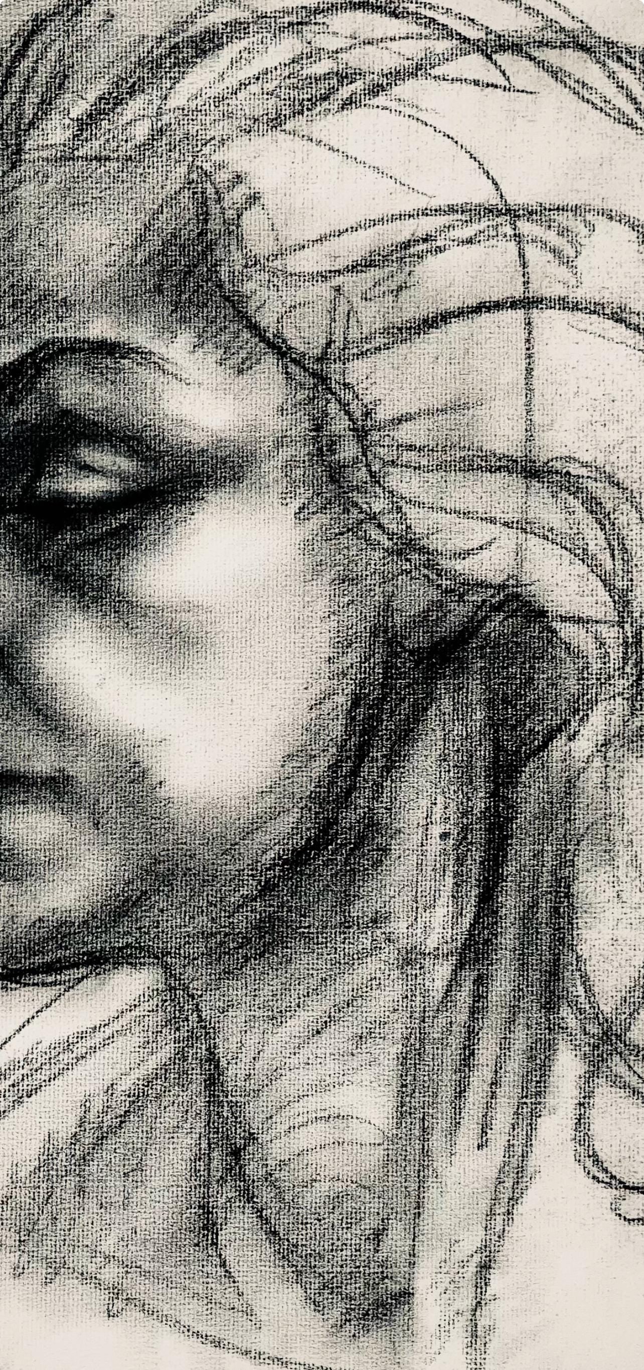 Ian Hornak, Renaissance Female Figure Study, 1963, Original Drawing