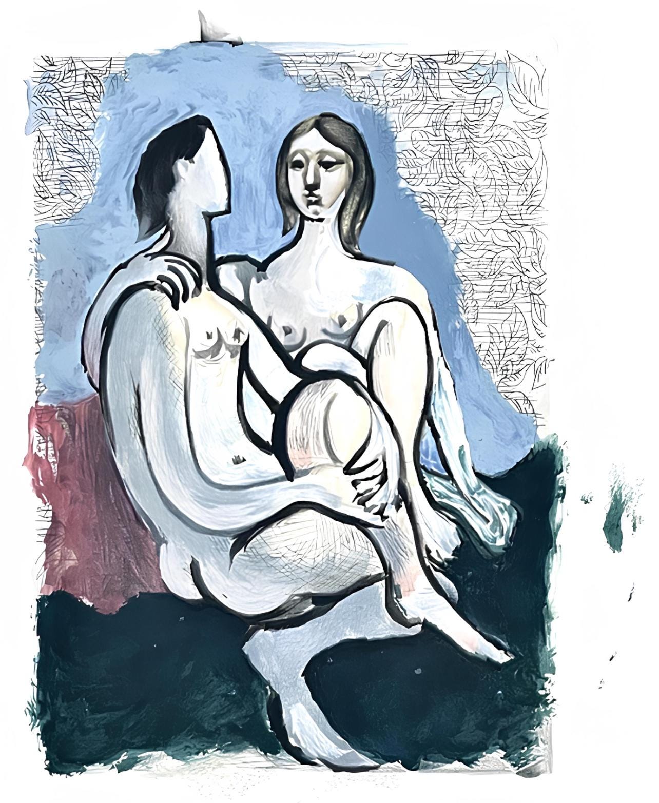 Pablo Picasso, La Couple, Marina Picasso Collection, Official Limited Edition Lithograph