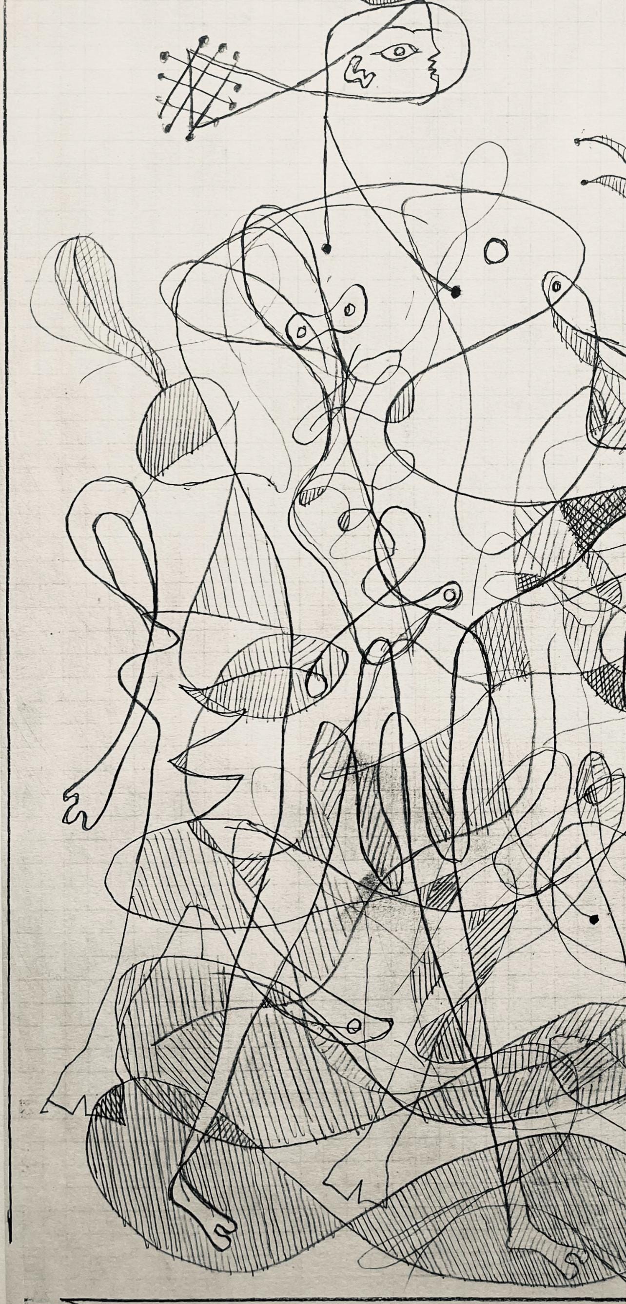 Georges Braque, Composition (Vallier 23), Hesiode, Théogonie, Derrière le miroir, Limited Edition Lithograph