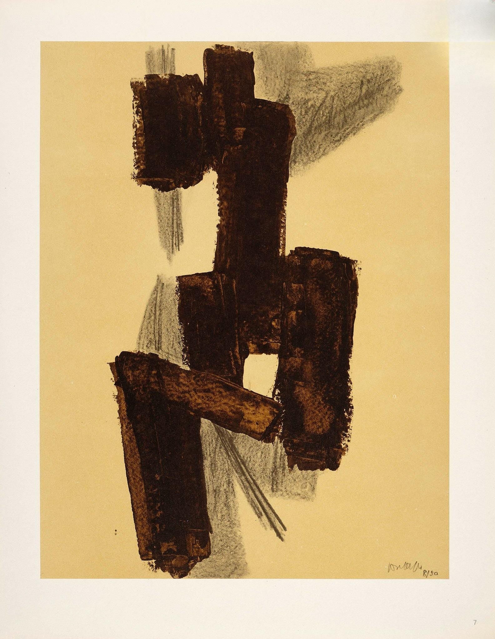 Pierre Soulages, Composition, Pierre Soulages, Peintres d'aujourd'hui, Limited Edition Lithograph