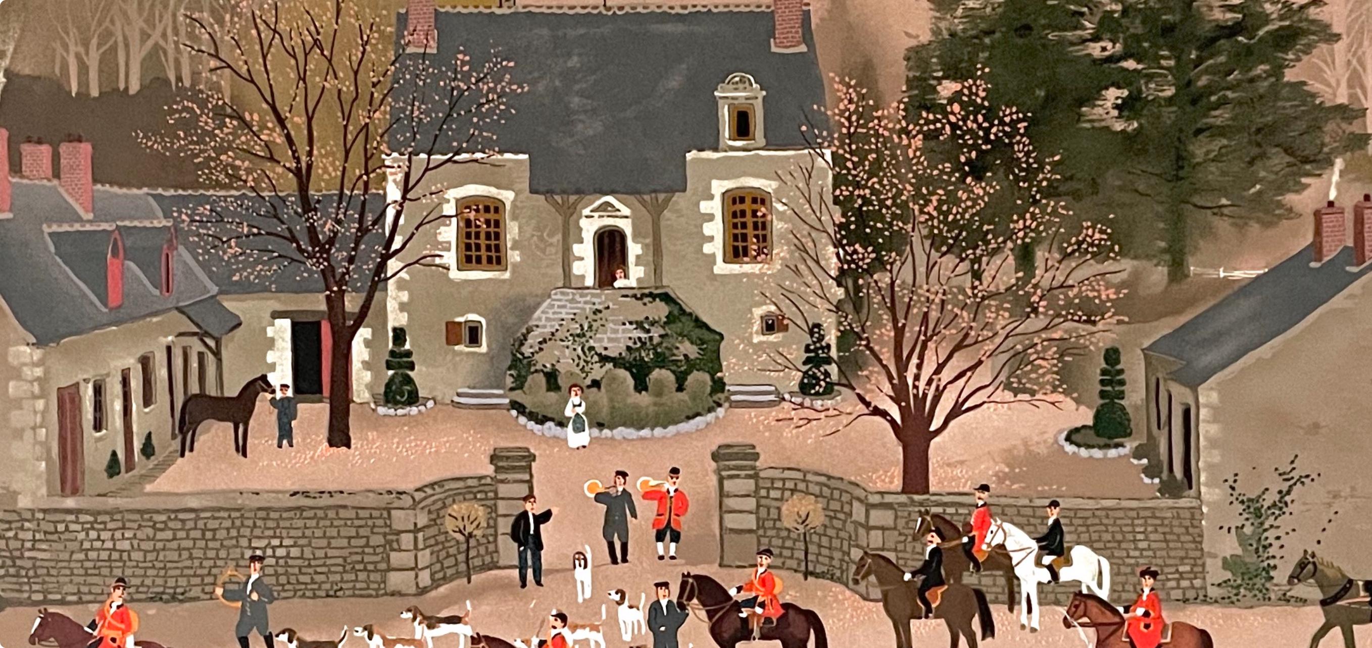Michel Delacroix, La Sortie du Chenil, Limited Edition Lithograph