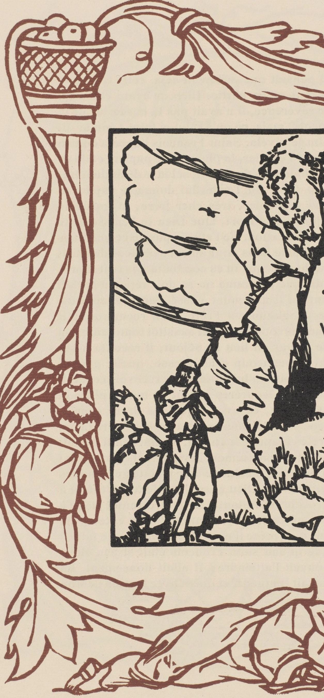 Émile Bernard, Composition (Morane, No. 100), Les Petites Fleurs de St. Françoise, Limited Edition Woodcut