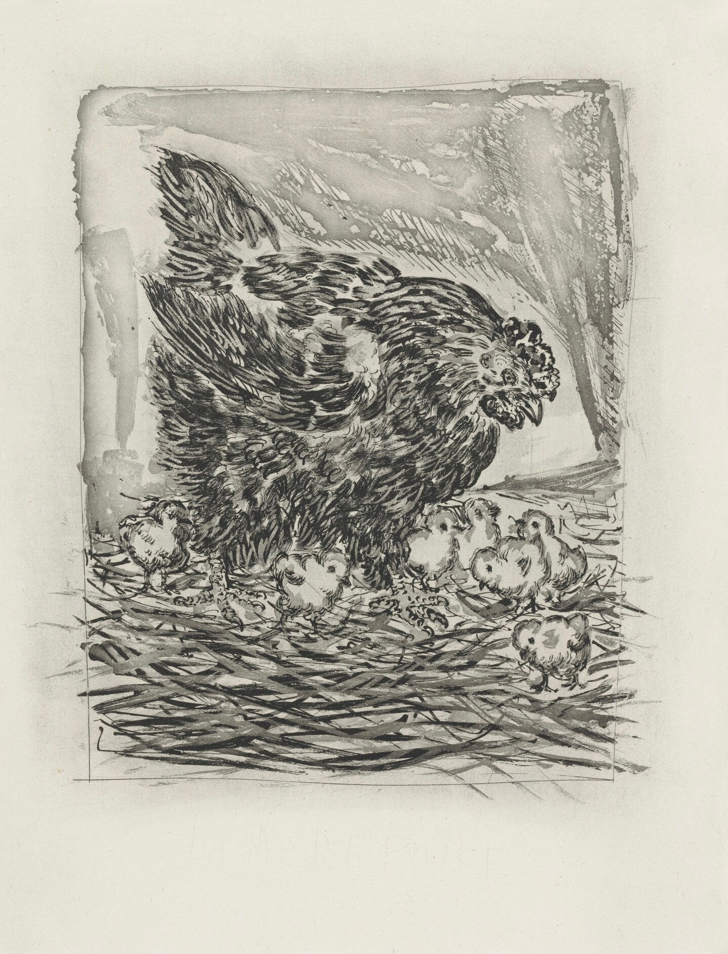 Pablo Picasso, La Mère poule, Histoire naturelle, Limited Edition Lithograph