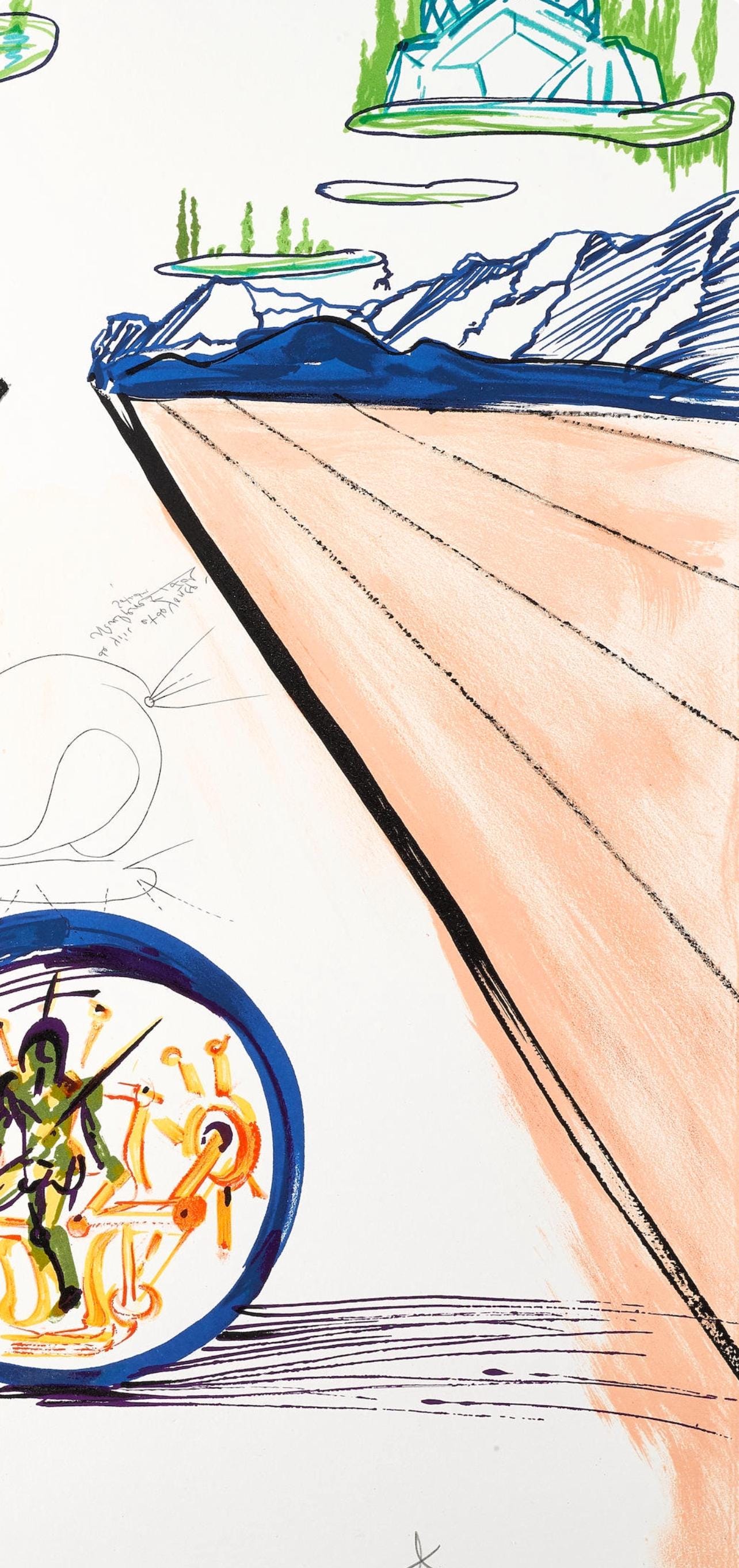 Salvador Dalí, Locomotion paradisiaque intra-utérine (M/L 822-831; Field 75-13), Imaginations et Objets du Futur, Limited Edition Lithograph