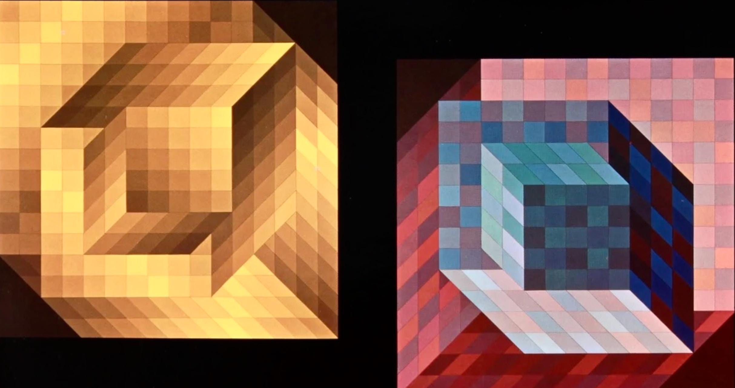 Victor Vasarely, Composition, Hommage à Hexagone, Limited Edition Héliogravure