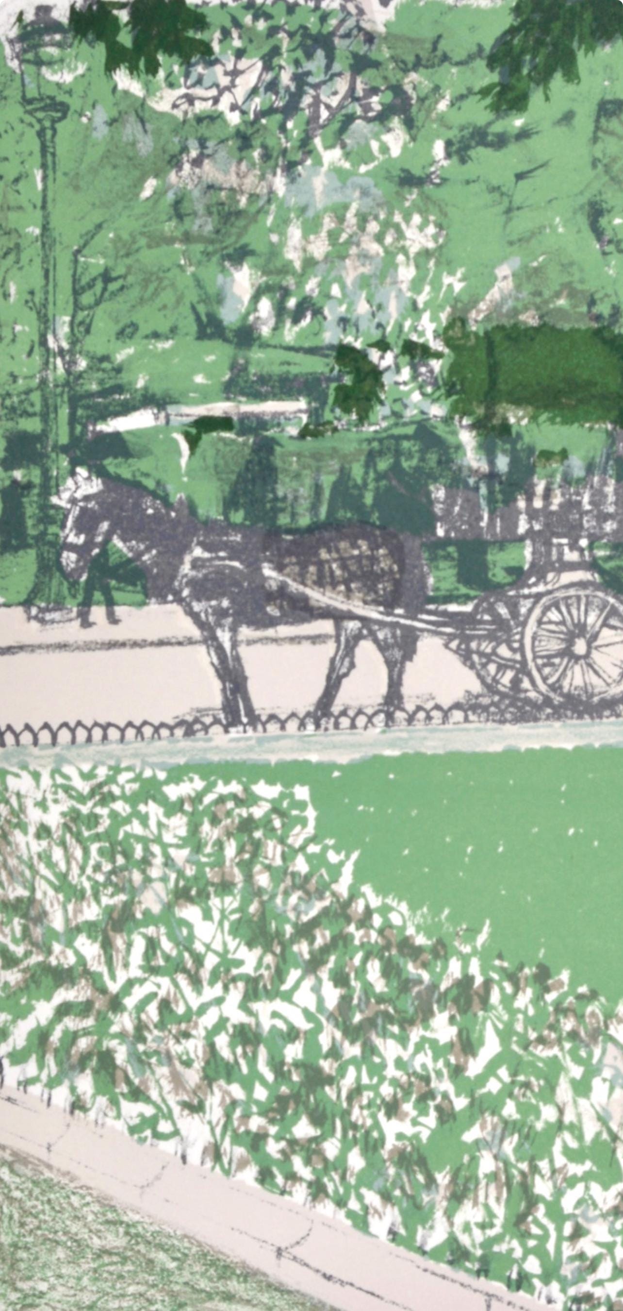 Maurice Brianchon, La Calèche dans le parc, Regards sur Paris, Limited Edition Lithograph
