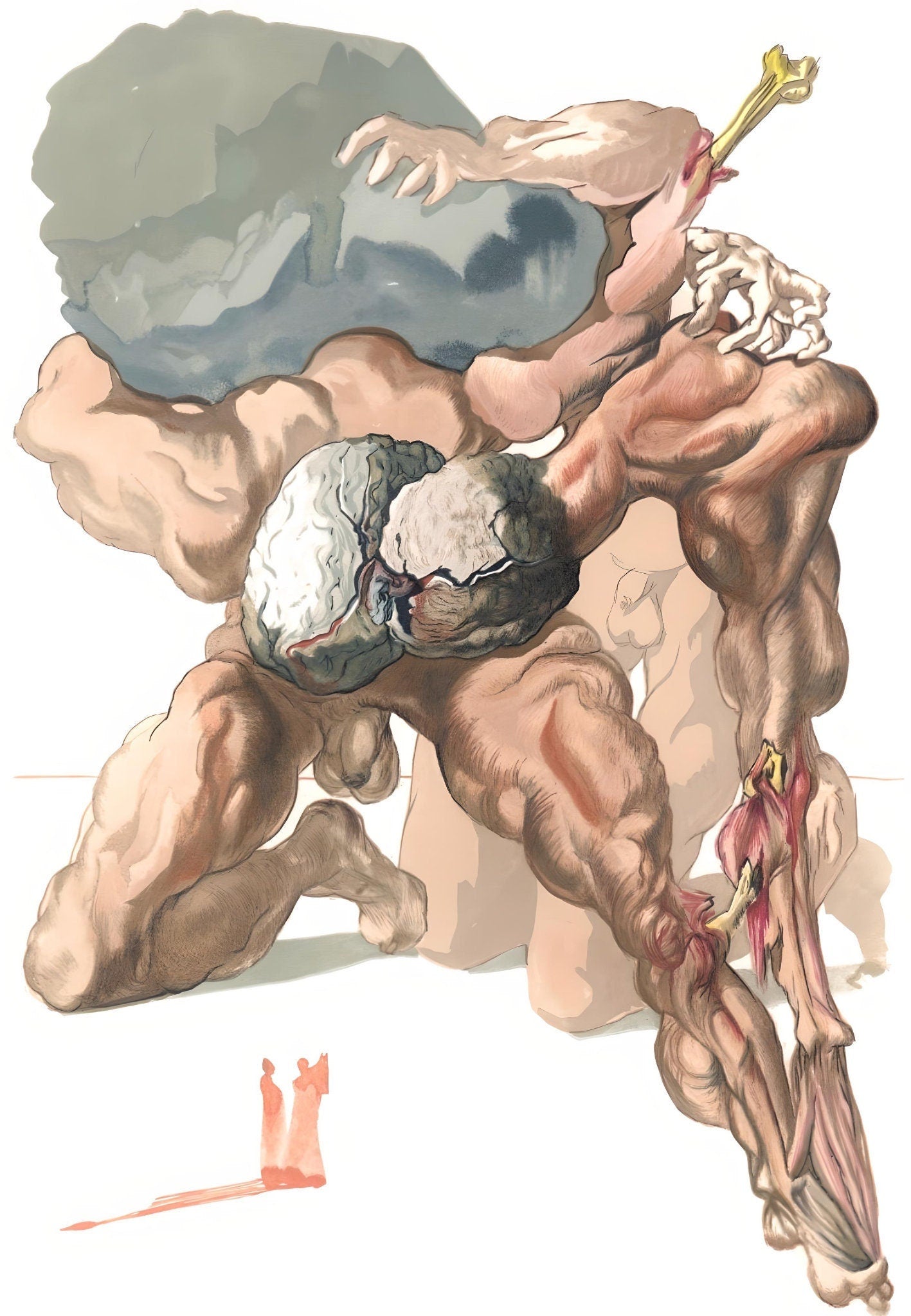 Salvador Dali, The Avaricious and the Prodigal (Michler/Löpsinger 1039-1138; Field 189-200), La Divine Comédie, Limited Edition Woodcut