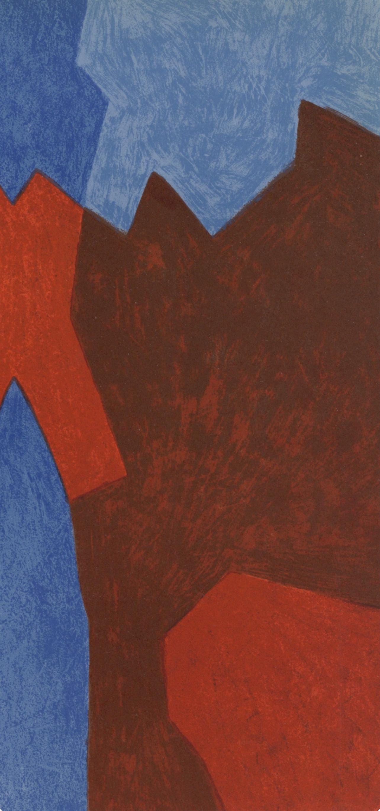Serge Poliakoff, Composition rouge/bleu (Poliakoff/Schneider 68), XXe siècle, Limited Edition Lithograph