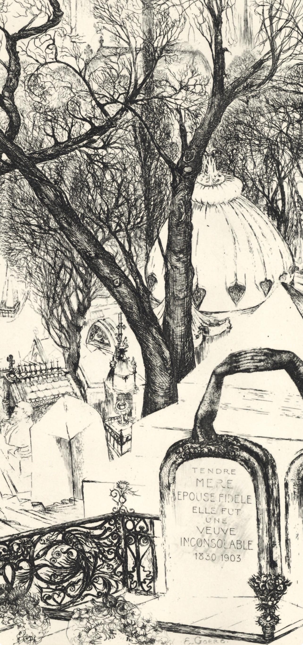 Édouard Goerg, Le Cimetière du Père, A La gloire à Paris, Limited Edition Etching
