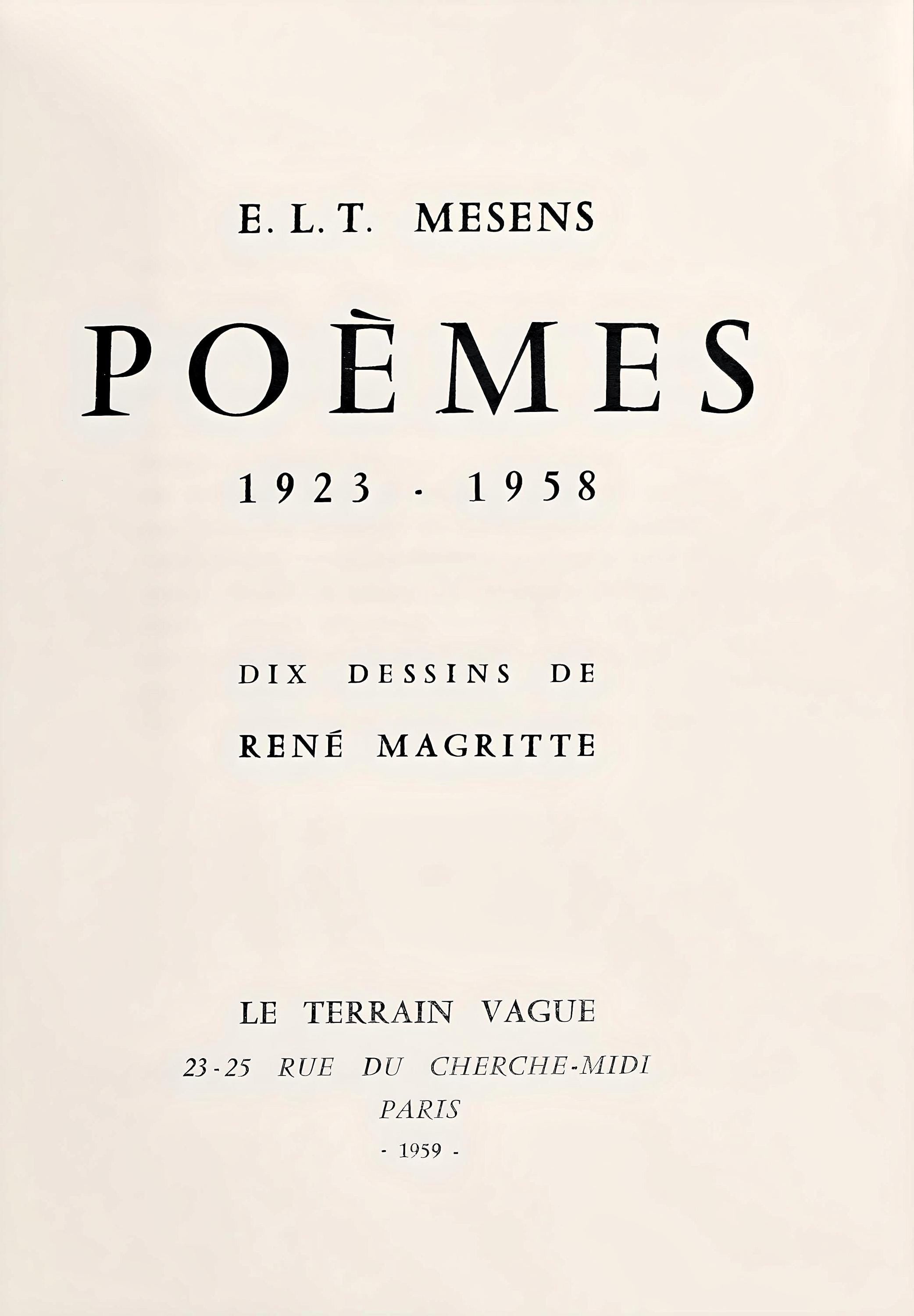 René Magritte, Composition, Dix dessins de René Magritte, Limited Edition Lithograph
