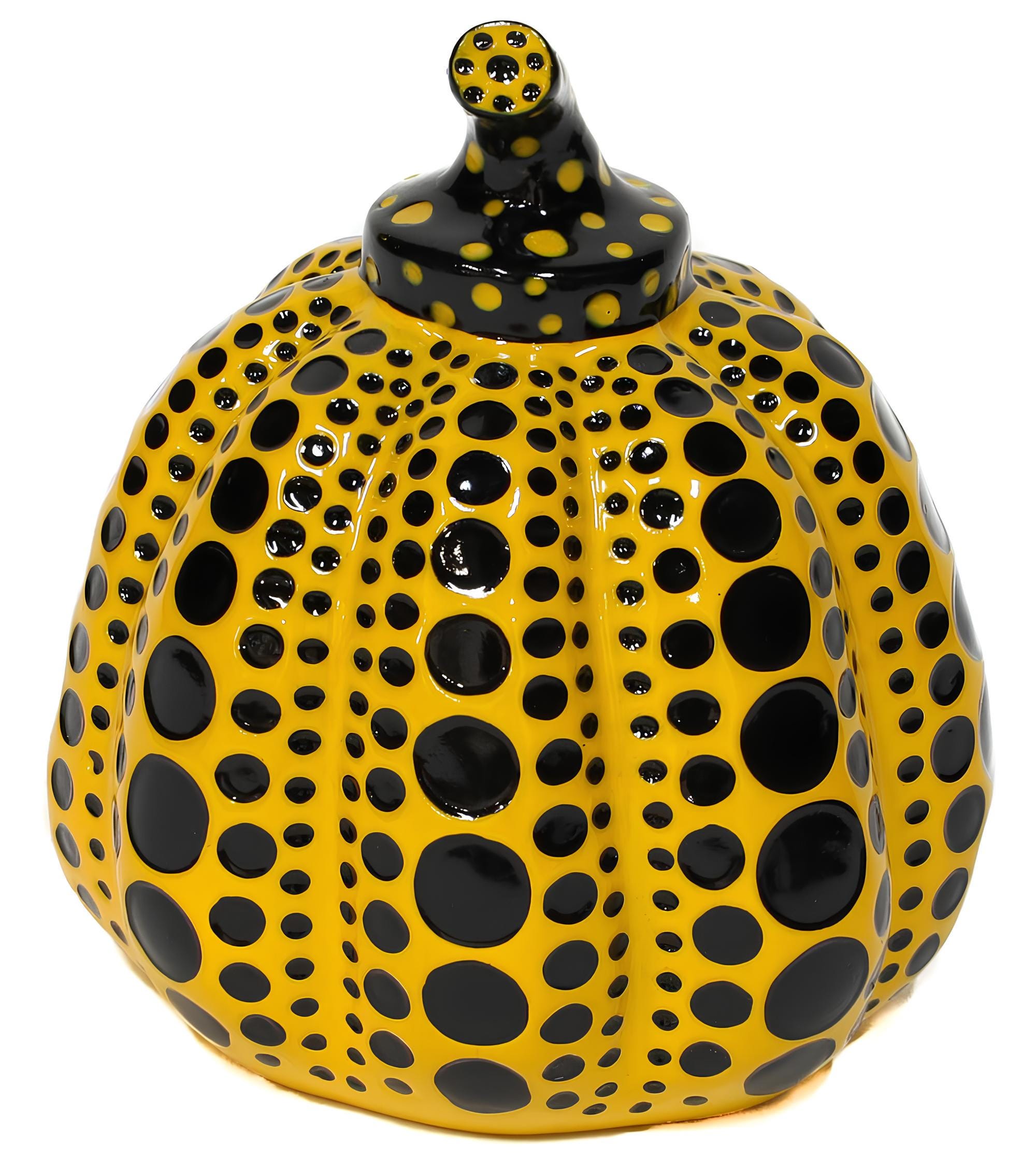 Yayoi Kusama 草間 彌生, Pumpkin, Yellow/Black, Limited Edition Cast Resin Sculpture