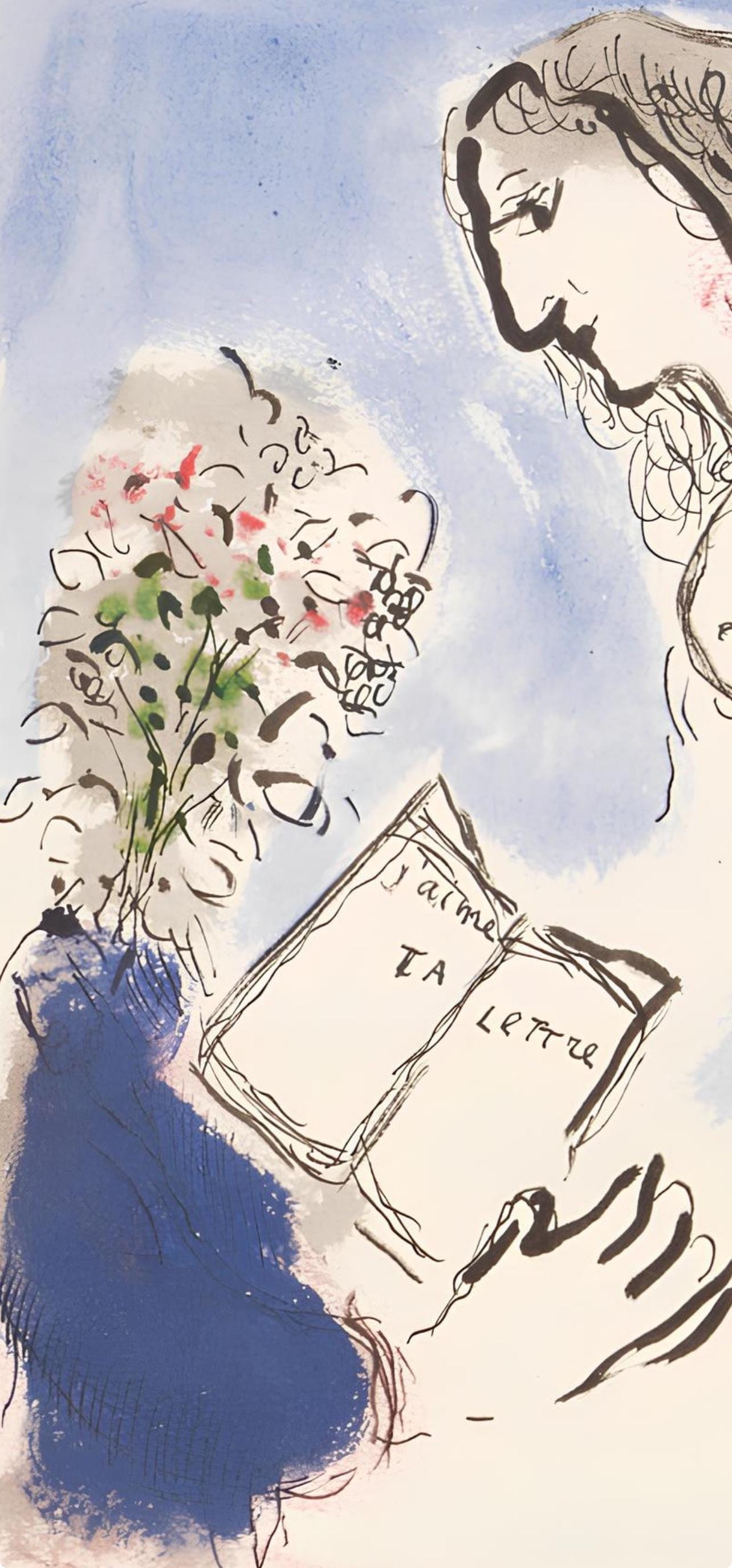 Marc Chagall, Composition, Lettres d'hivernage, Limited Edition Lithograph