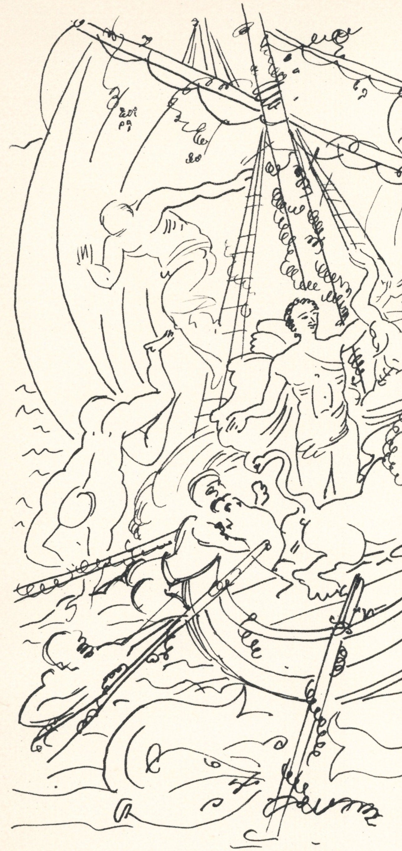 André Derain, Enlevement de Dionysos, Vins, Fleurs et Flammes, Limited Edition Lithograph