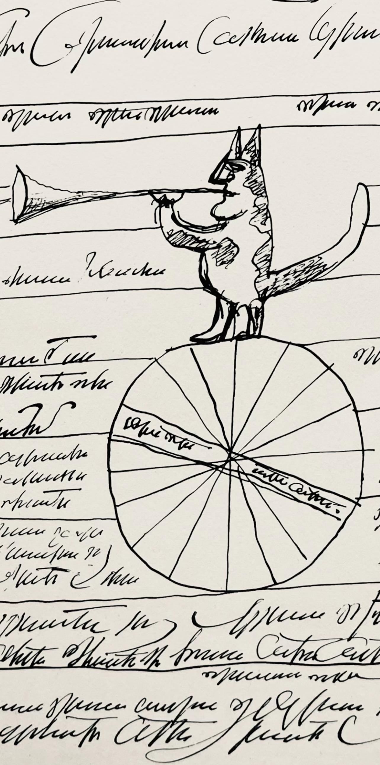 Saul Steinberg, Composition, Derrière le miroir, Limited Edition Lithograph