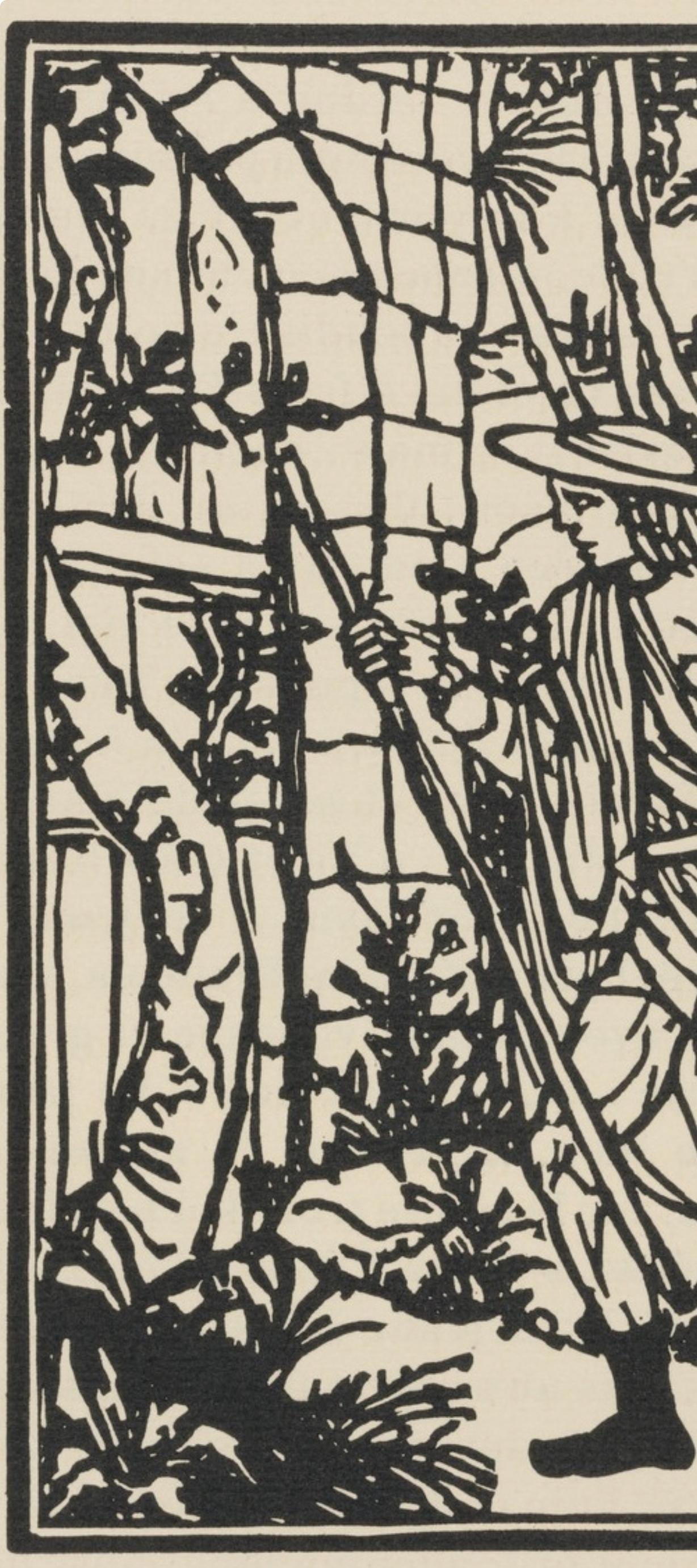 Émile Bernard, Composition (Morane, No. 100), Les Petites Fleurs de St. Françoise, Limited Edition Woodcut