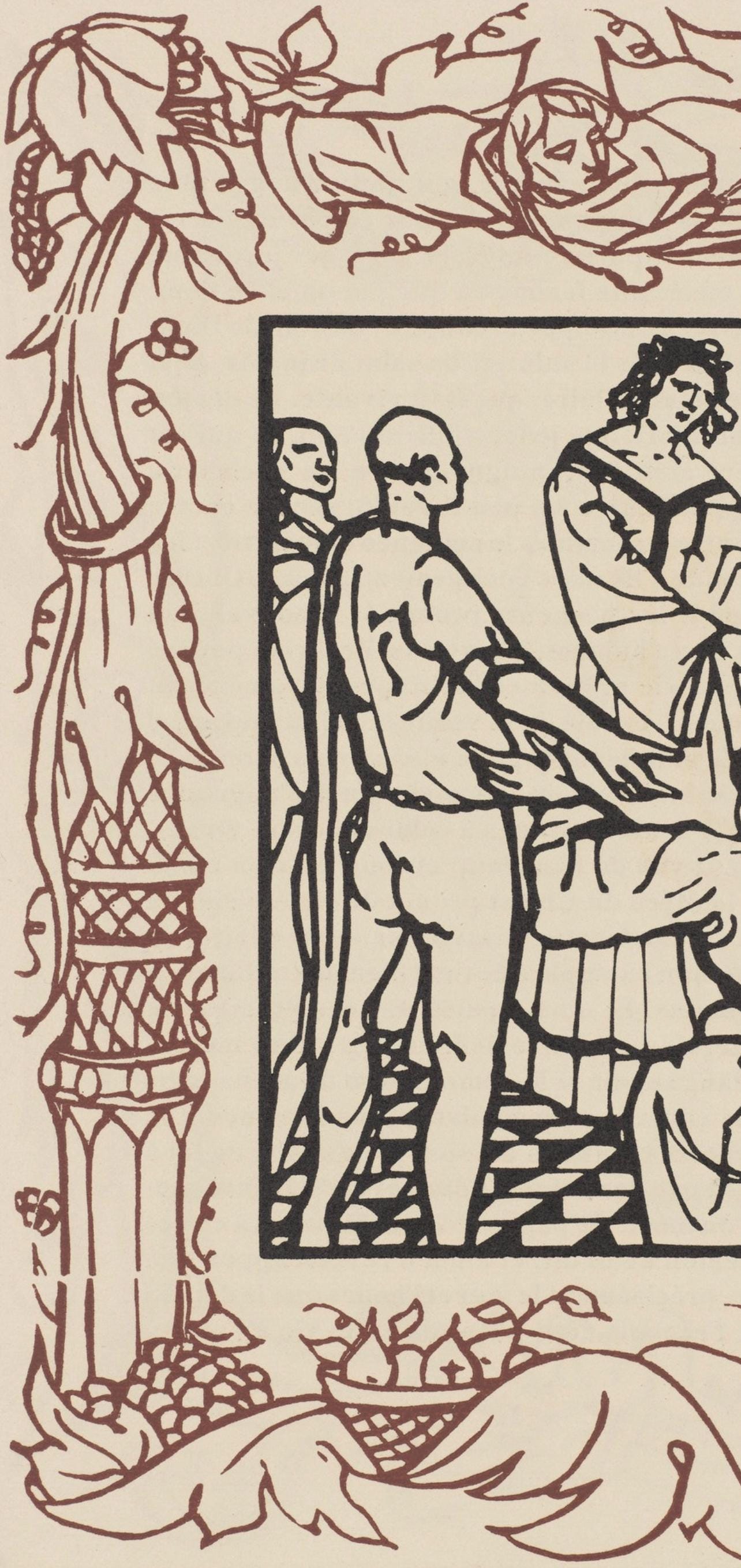 Émile Bernard, Composition (Morane, No. 100), Les Petites Fleurs de St. Françoise, Limited Edition Woodcut