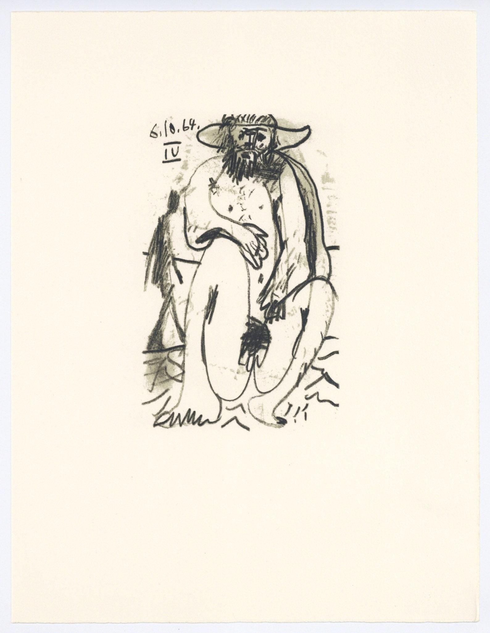 Pablo Picasso, Composition, Le Goût du Bonheur (Cramer 148; Bloch 2013), Limited Edition Mixed Media Lithograph