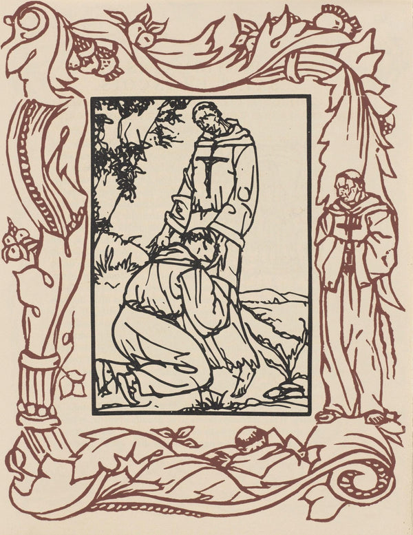 Émile Bernard, Composition (Morane, No. 100), Les Petites Fleurs de St. Françoise, Limited Edition Woodcut