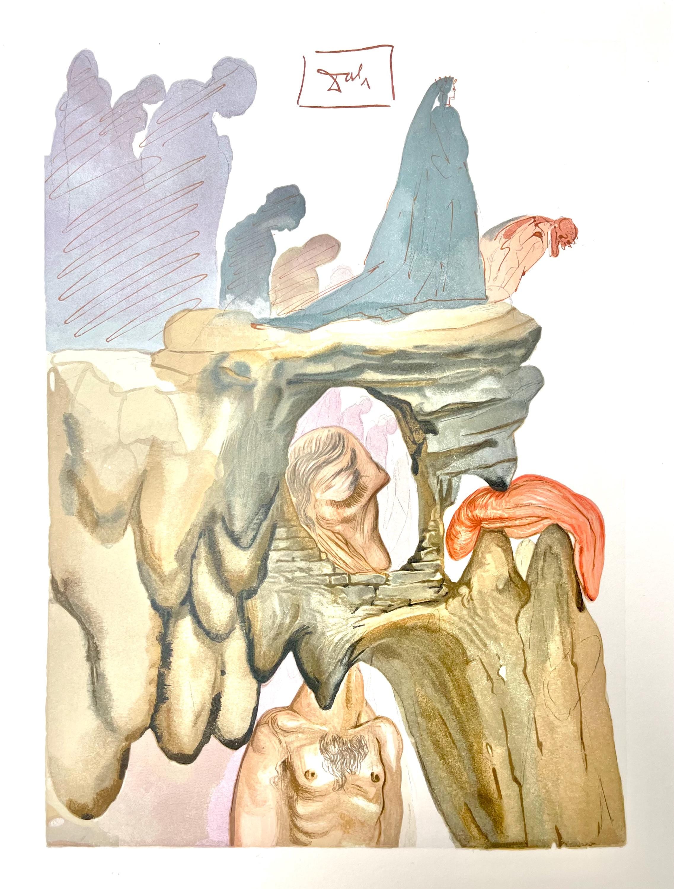 Salvador Dali, Hölle XXII (Field 189-200; Michler/Löpsinger 1039-1138), Die Göttliche Komödie, Signed, Limited Edition Woodcut