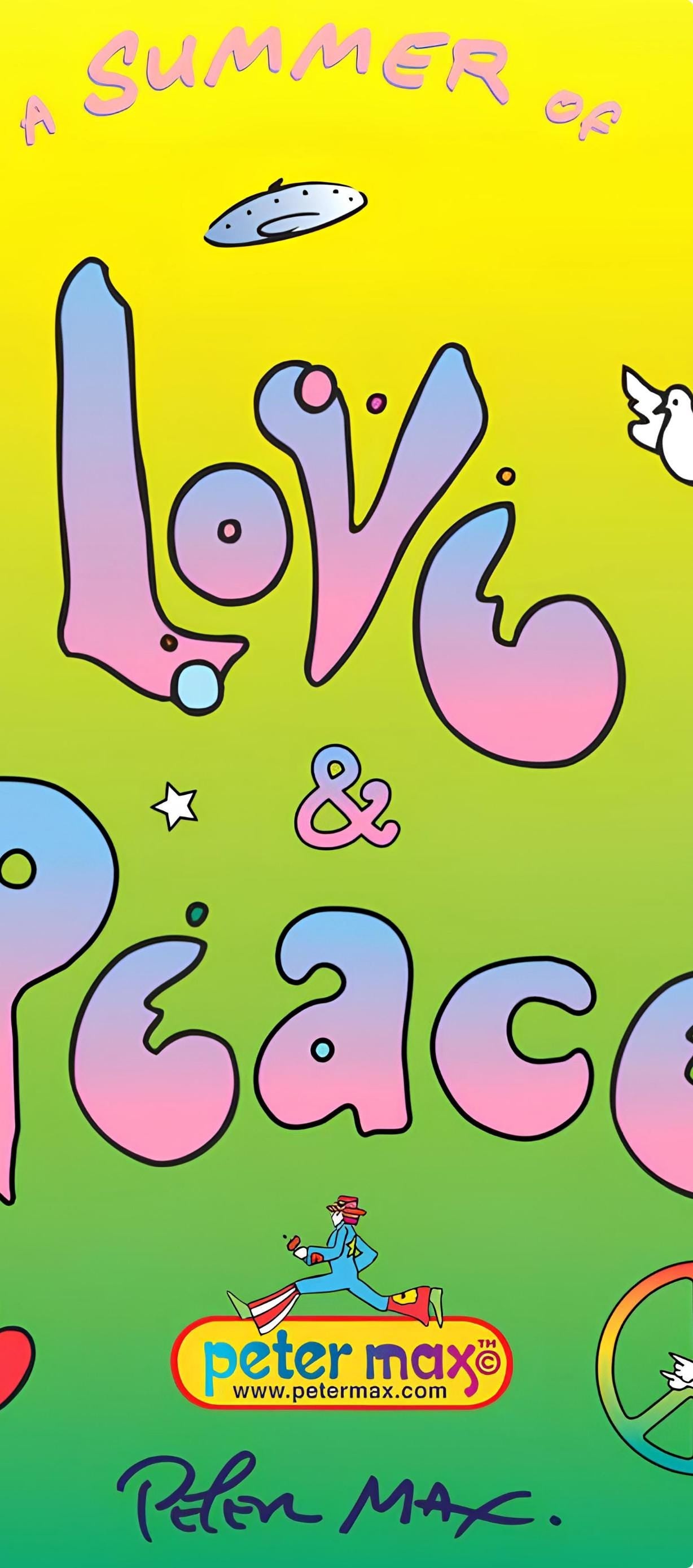 Peter Max, Summer of Love and Peace, 2013, Hand Signed, Official Edition Offset Lithograph
