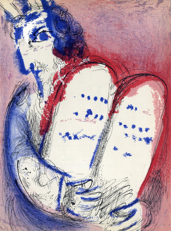 Marc Chagall, Moses II (Mourlot 117-46; Cramer 25), Drawings from the Bible by Marc Chagall, Verve: Revue, Limited Edition Lithograph