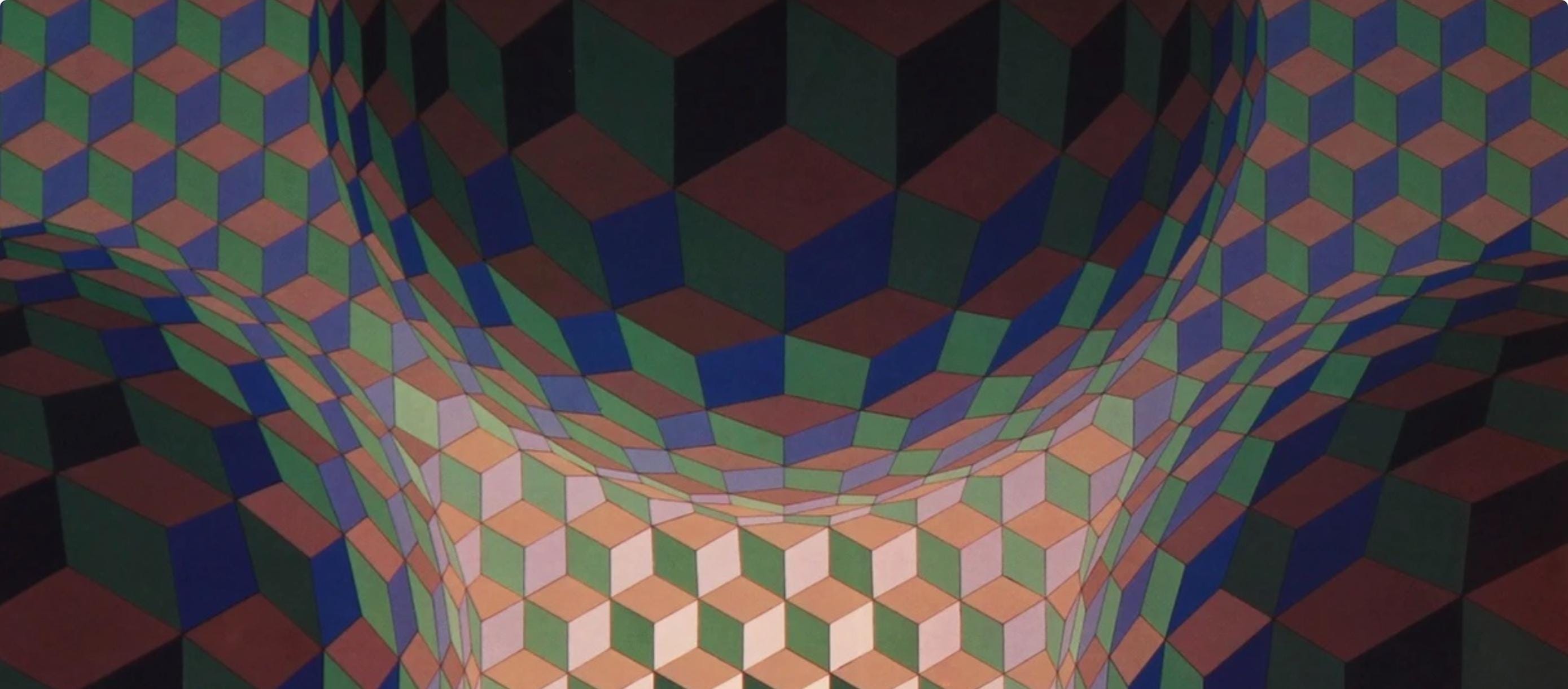 Victor Vasarely, Composition, Hexagone, Limited Edition Héliogravure