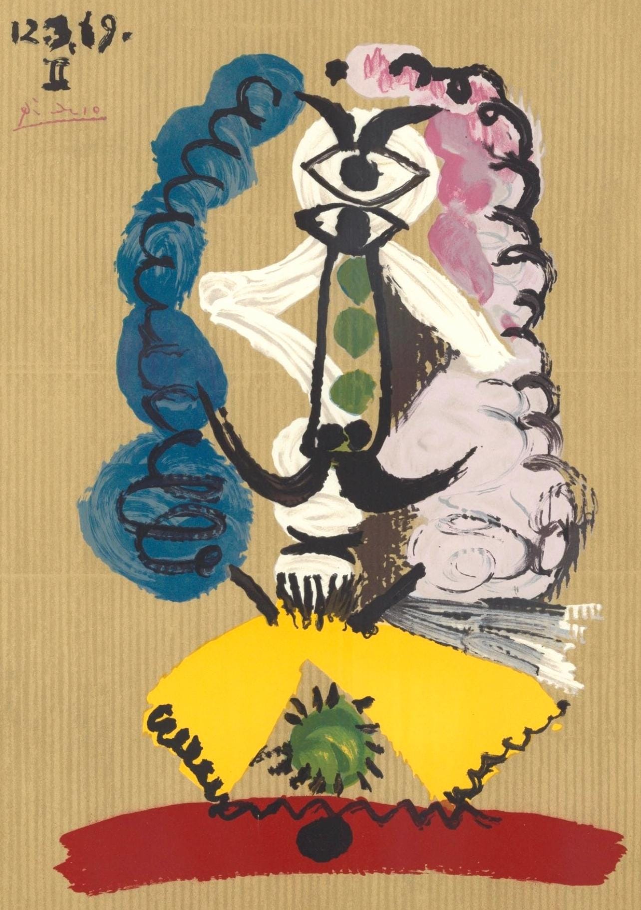 Pablo Picasso, Composition (Orozco 207-261), Vingt-Neuf Portraits Imaginaires, Limited Edition Lithograph
