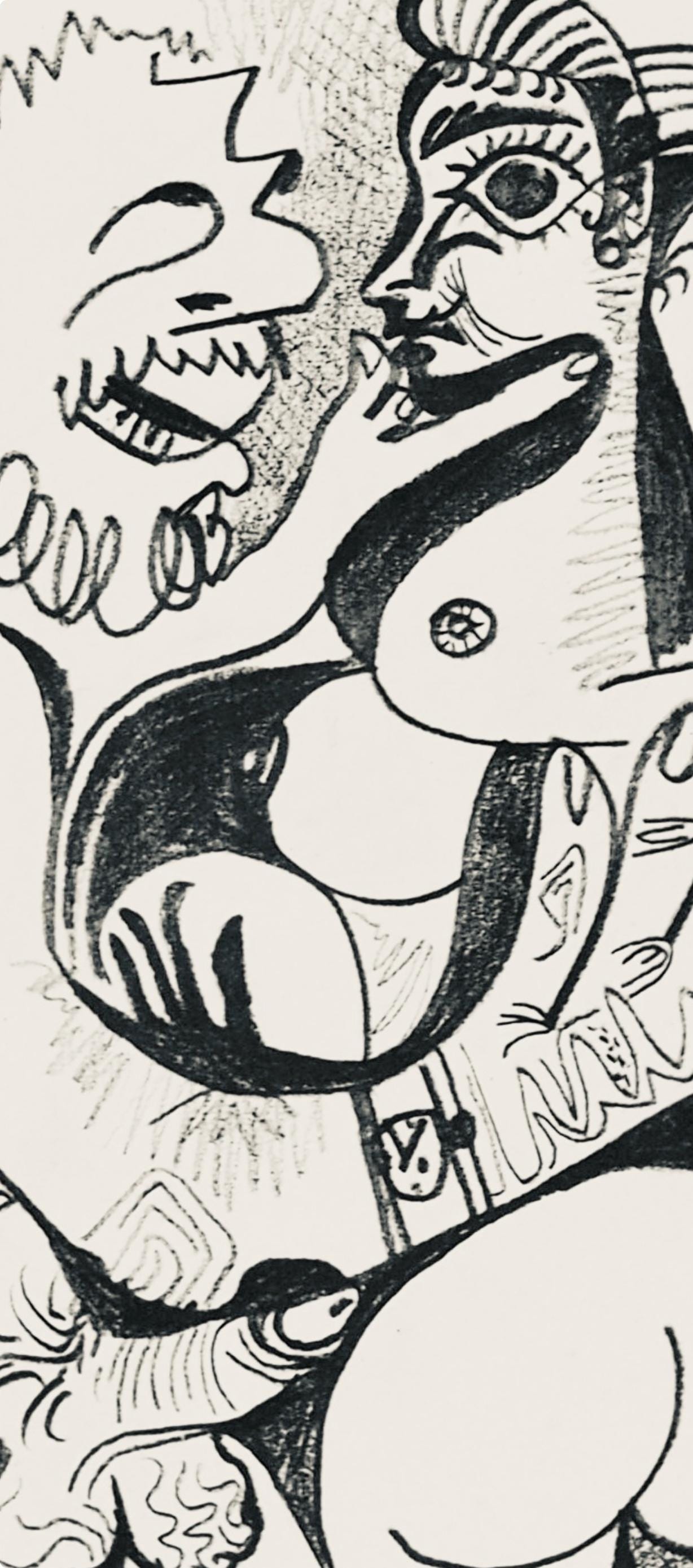 Pablo Picasso, Composition, Le Goût du Bonheur (Cramer 148; Bloch 2013), Limited Edition Mixed Media Lithograph
