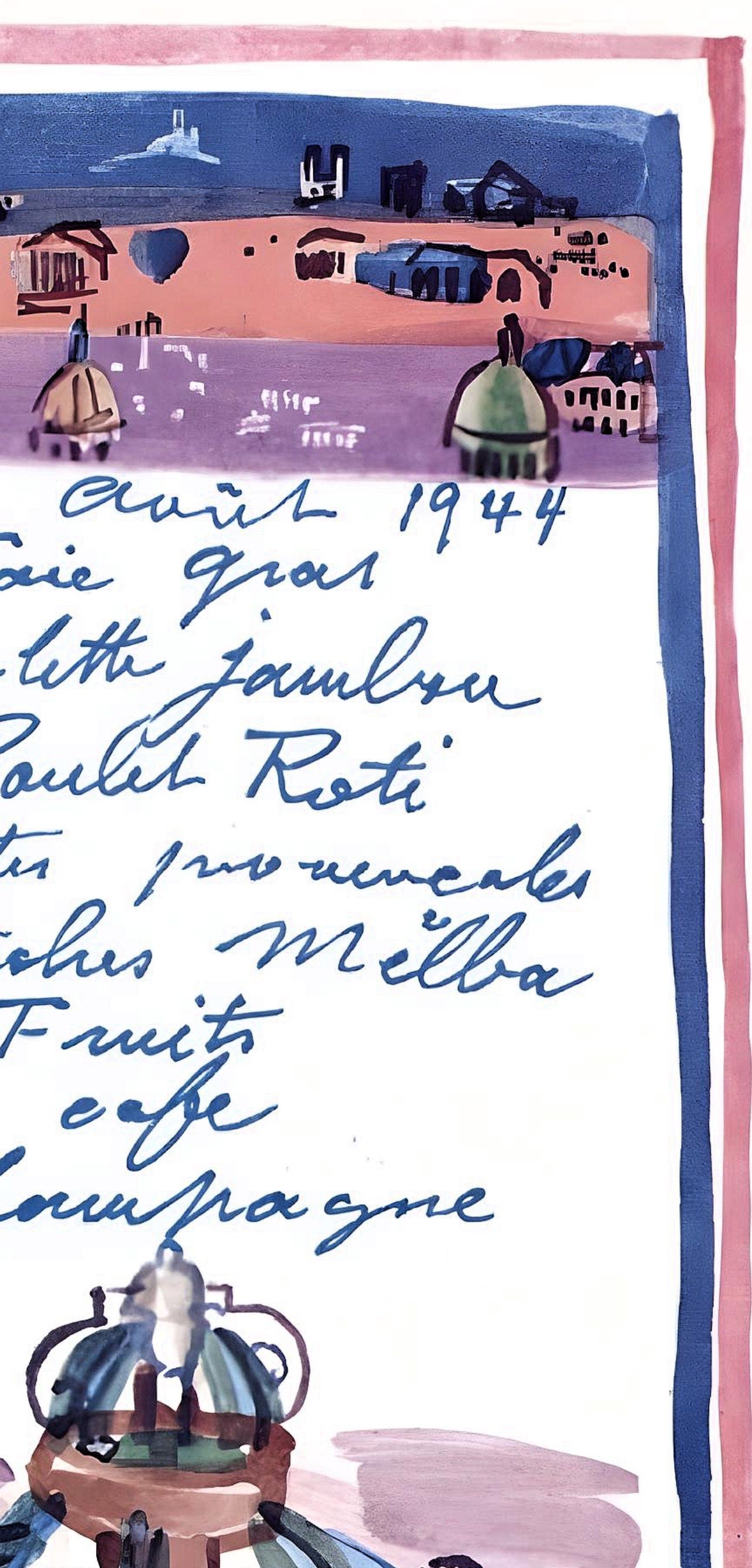 Raoul Dufy, Le menu de la Libération, Vacances forcées