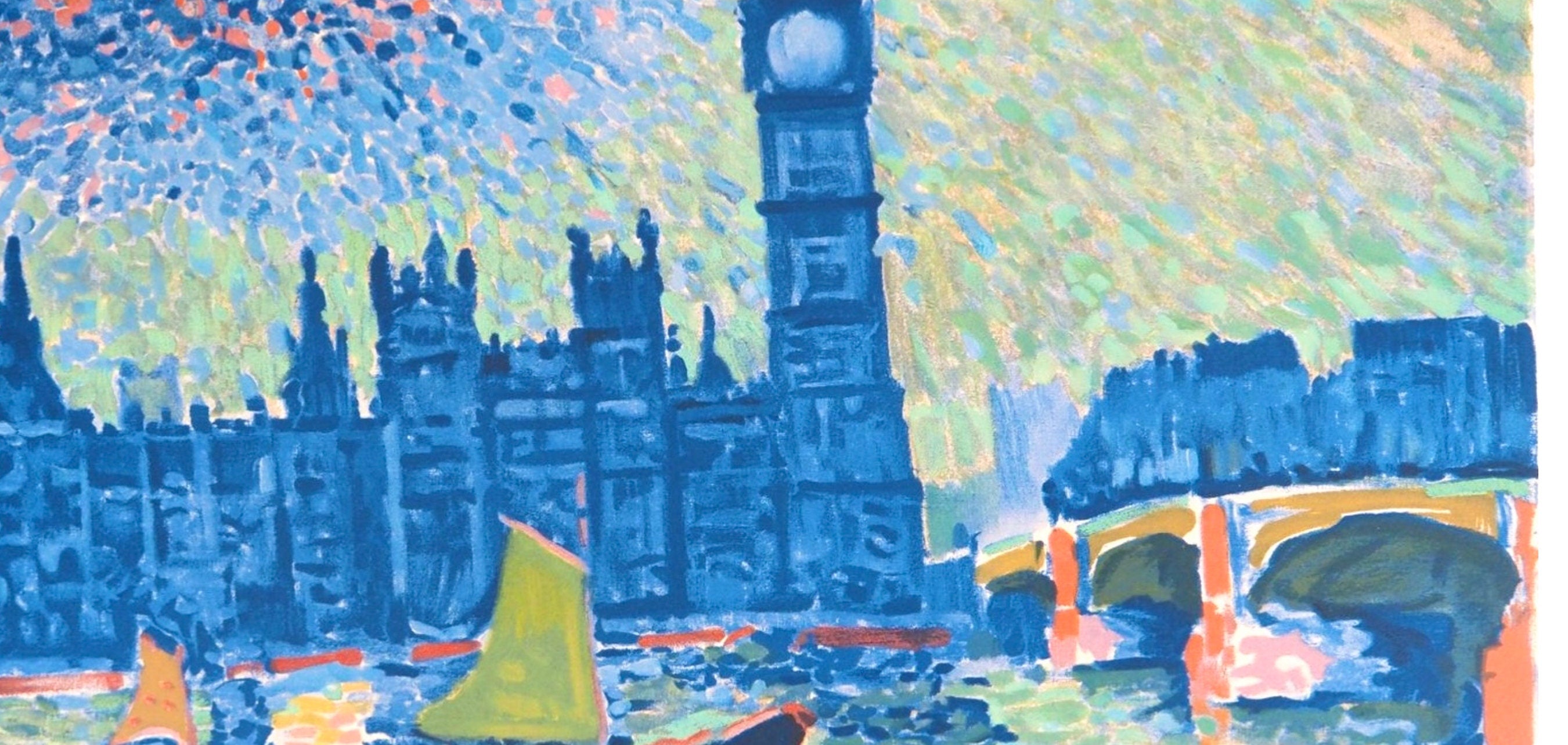 André Derain, Londres, La Tamise et Big Ben, Fauves, Collection Pierre Lévy, Limited Edition Lithograph