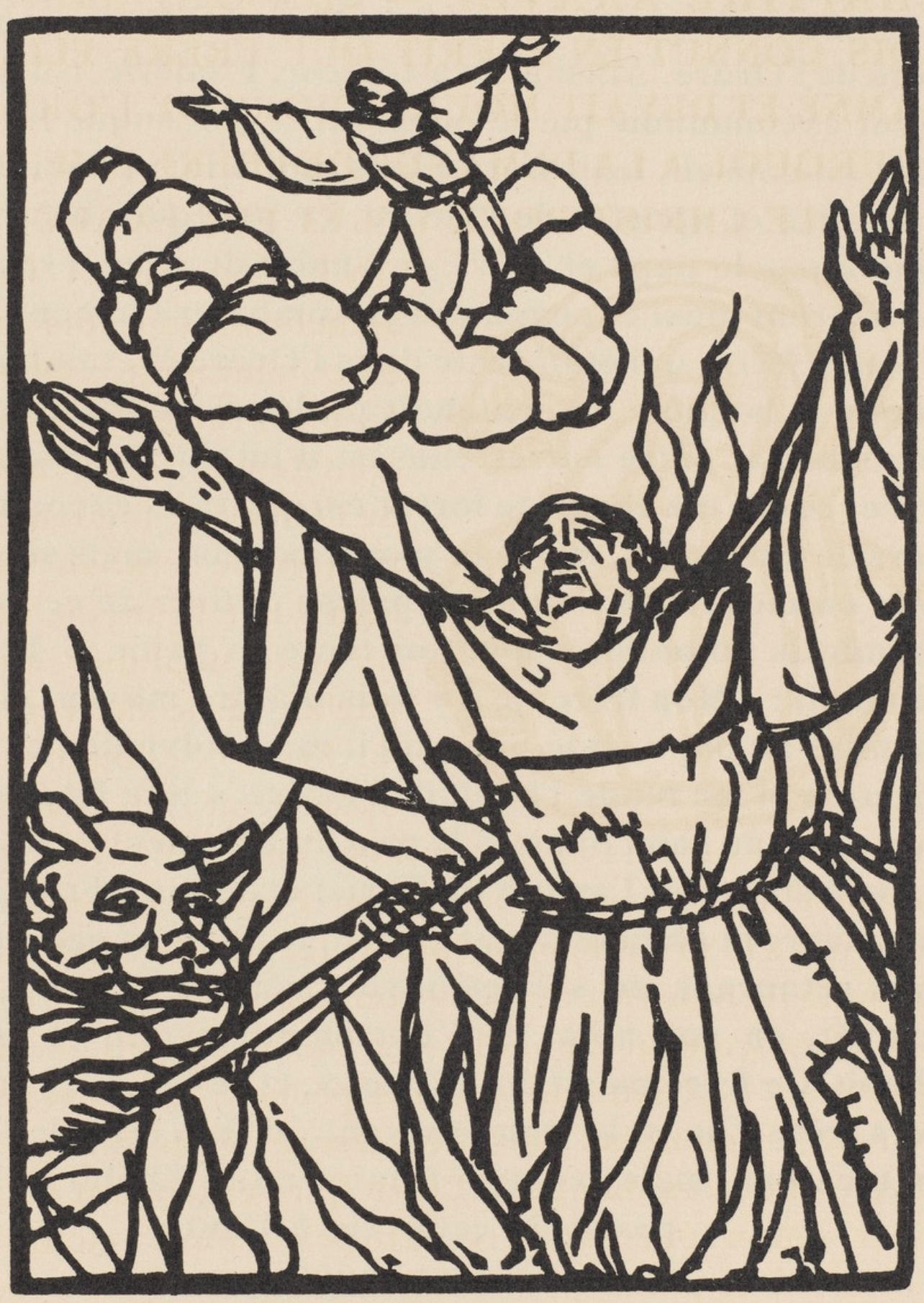 Émile Bernard, Composition (Morane, No. 100), Les Petites Fleurs de St. Françoise, Limited Edition Woodcut
