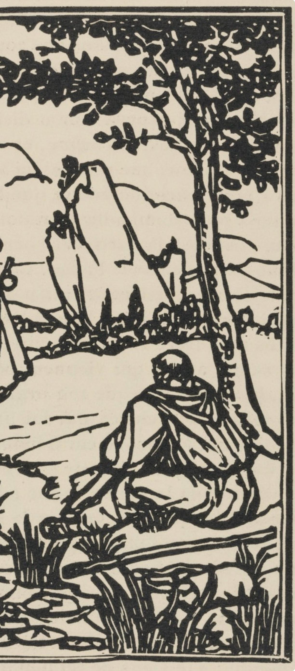Émile Bernard, Composition (Morane, No. 100), Les Petites Fleurs de St. Françoise, Limited Edition Woodcut
