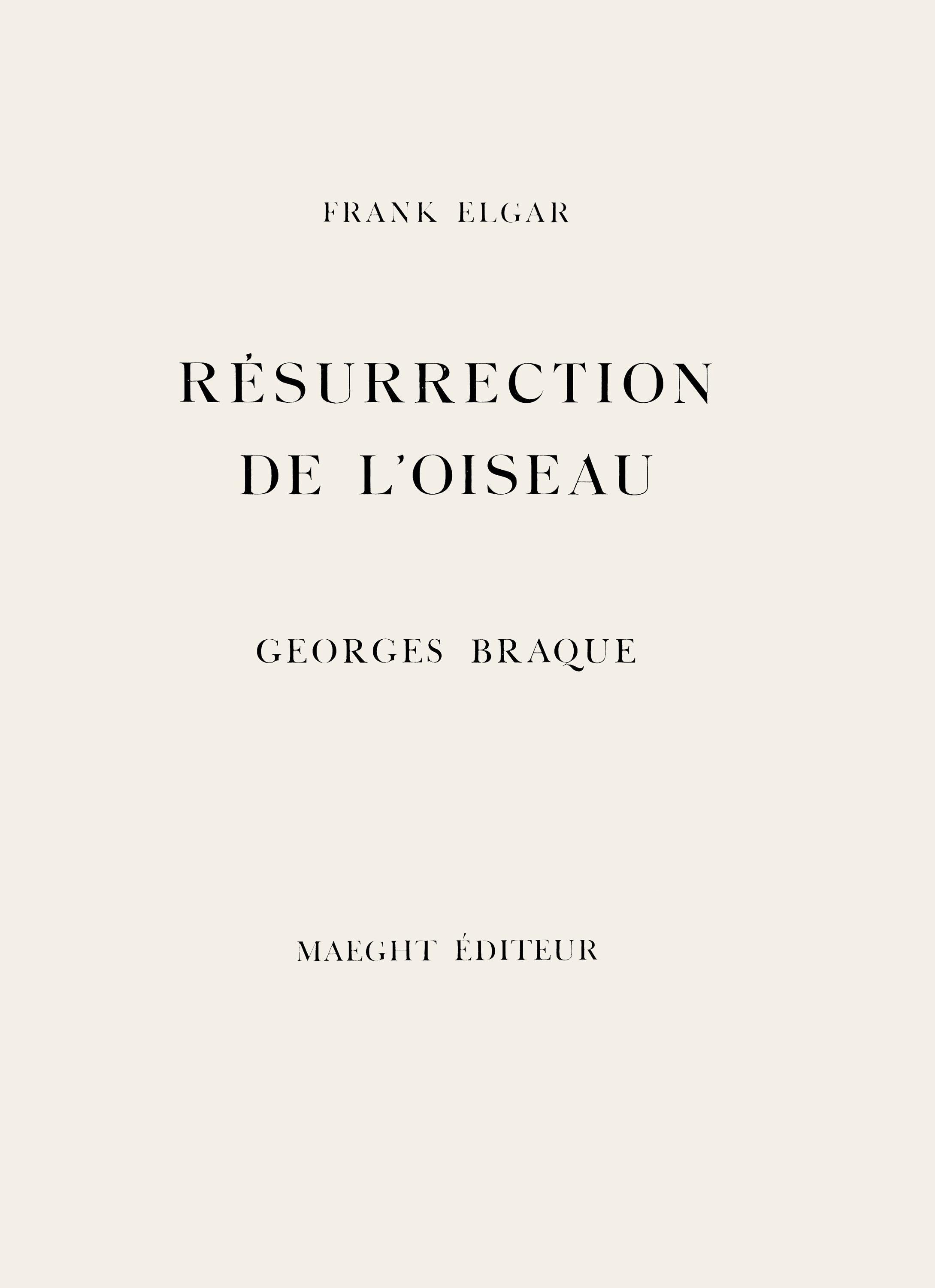 Georges Braque, Composition (Vallier 137), Résurrection de l'oiseau, Limited Edition Lithograph