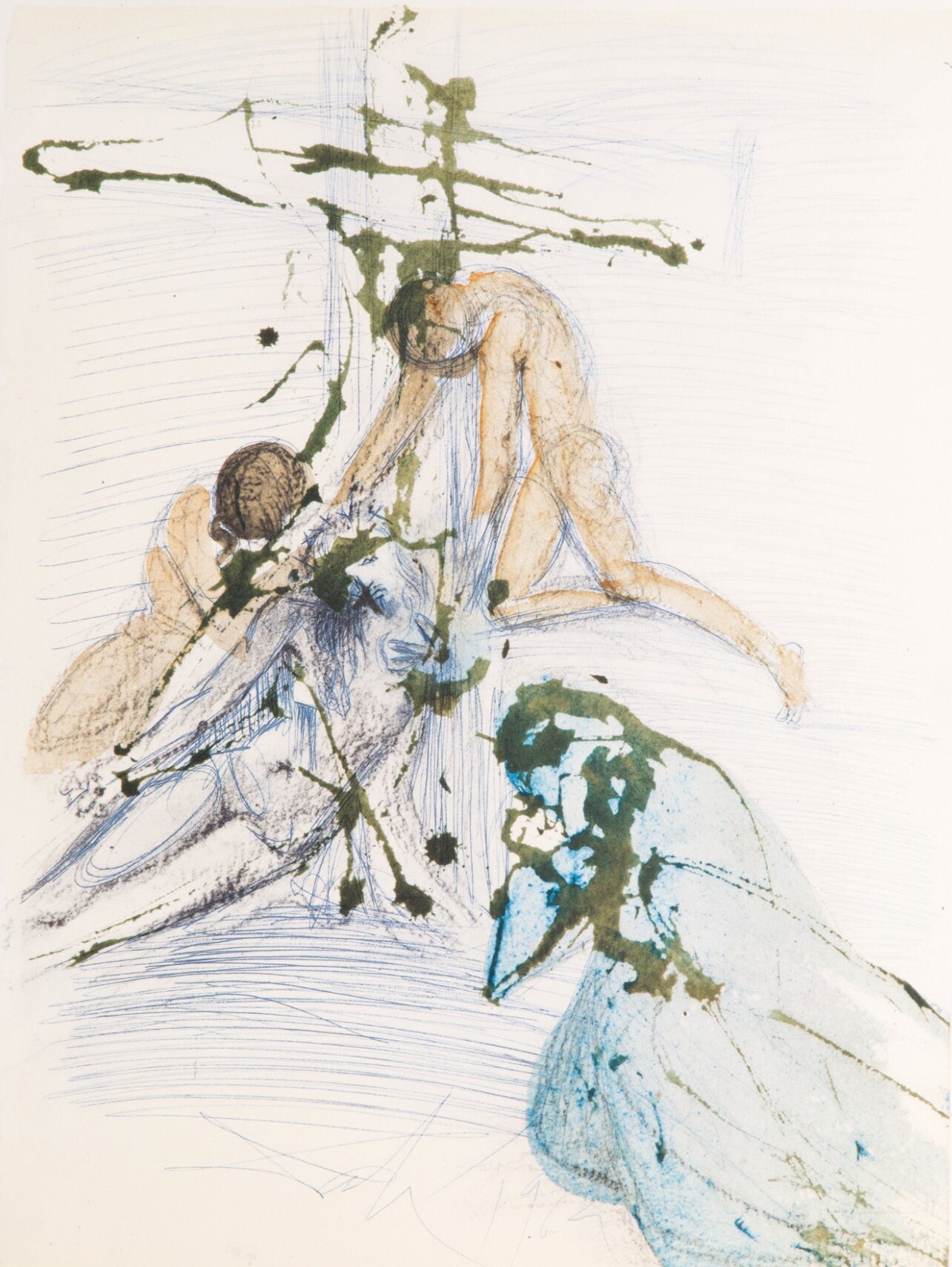 Salvador Dali, Composition (Michler/Löpsinger 1600; Field 69-3), Biblia Sacra, Limited Edition Lithograph